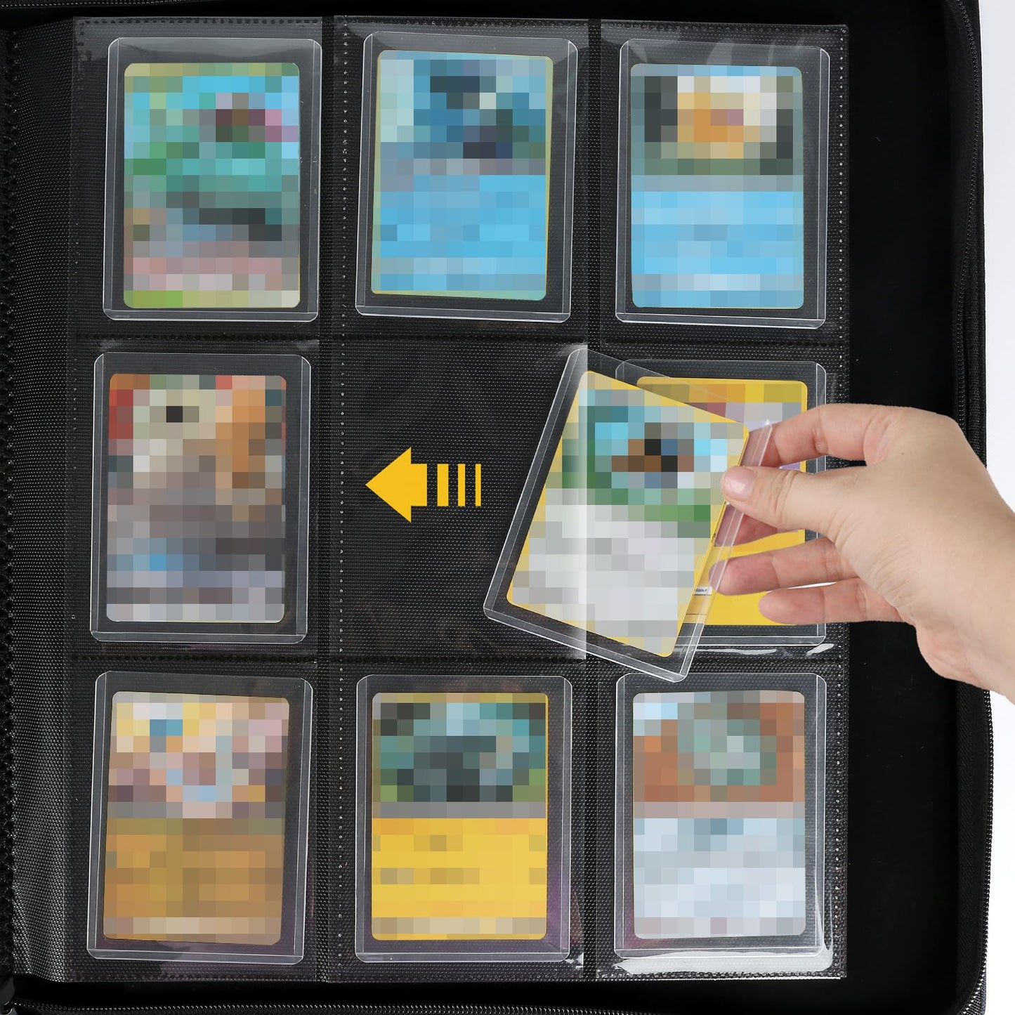 GERMUN Toploader Binder 288 Pockets — 9-Pocket Card Binder for 3x4in Toploaders, PU Leather, Carbon Red