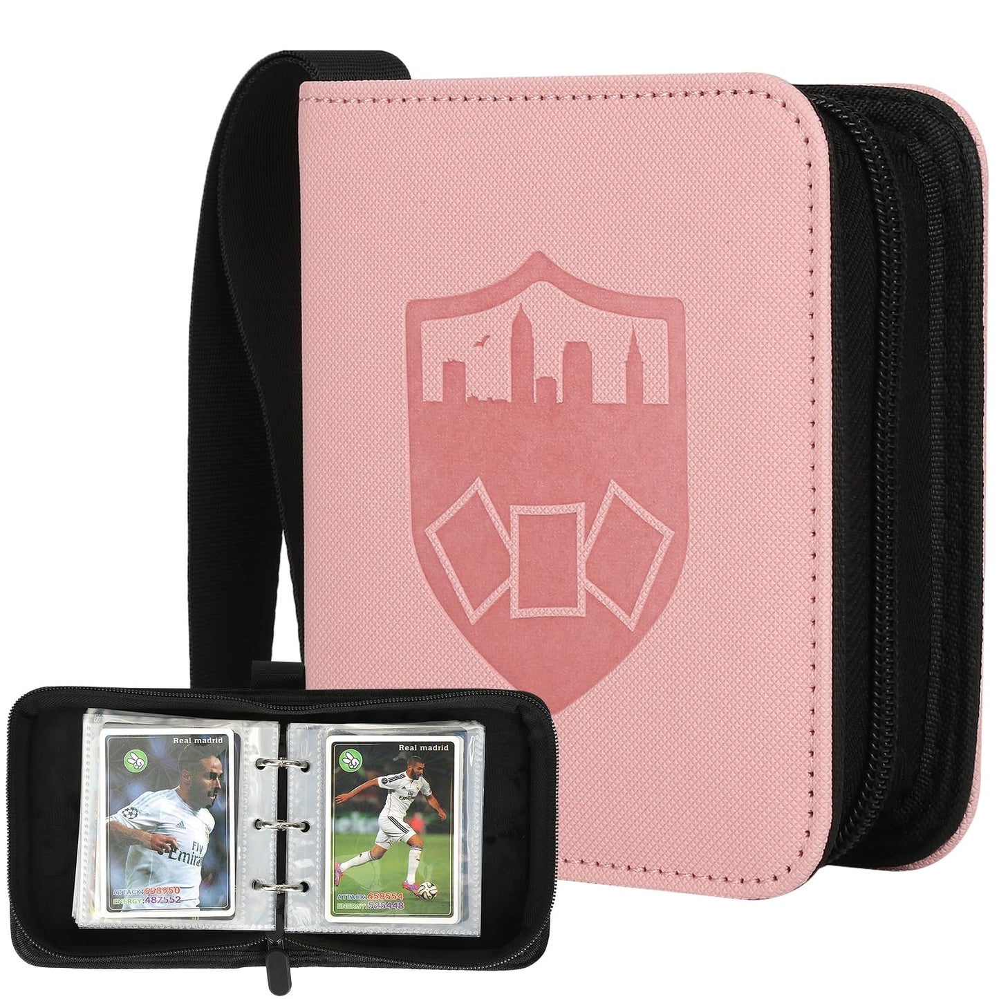 GERMUN Mini Card Binder 1 Pocket – 80 Pockets – Pink | Premium Trading Card Album
