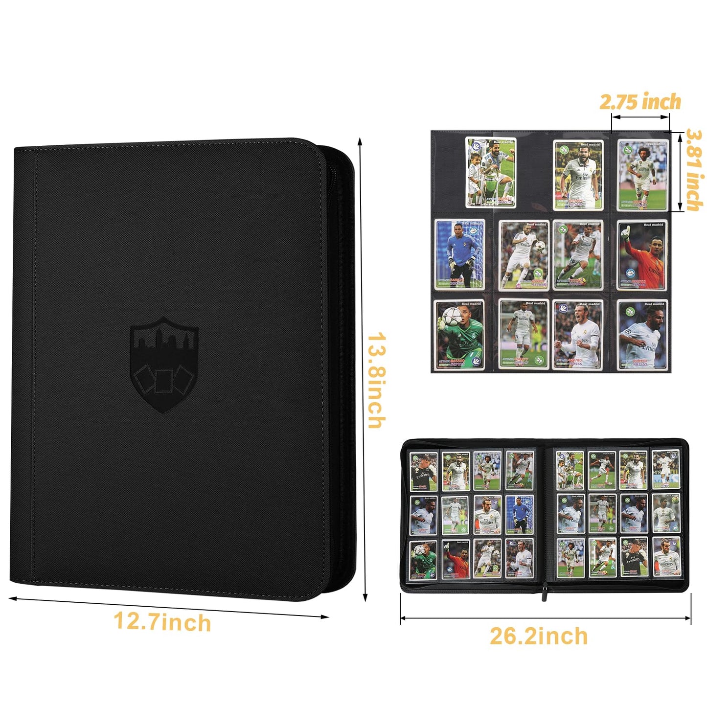 GERMUN Trading Card Binder 12-Pocket, 720 Card Capacity, Premium PU Cover