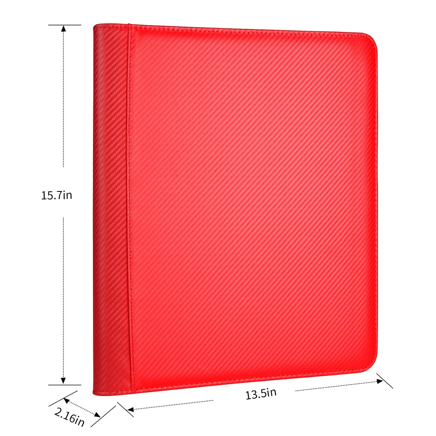 GERMUN Toploader Binder 288 Pockets — 9-Pocket Card Binder for 3x4in Toploaders, PU Leather, Carbon Red