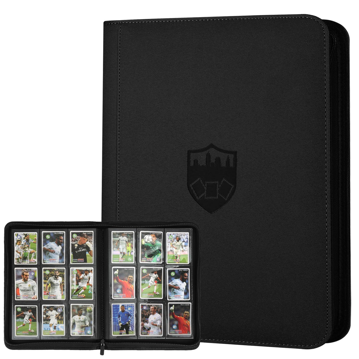 GERMUN Trading Card Binder 9-Pocket, PU Cover, 360 Cards – Black