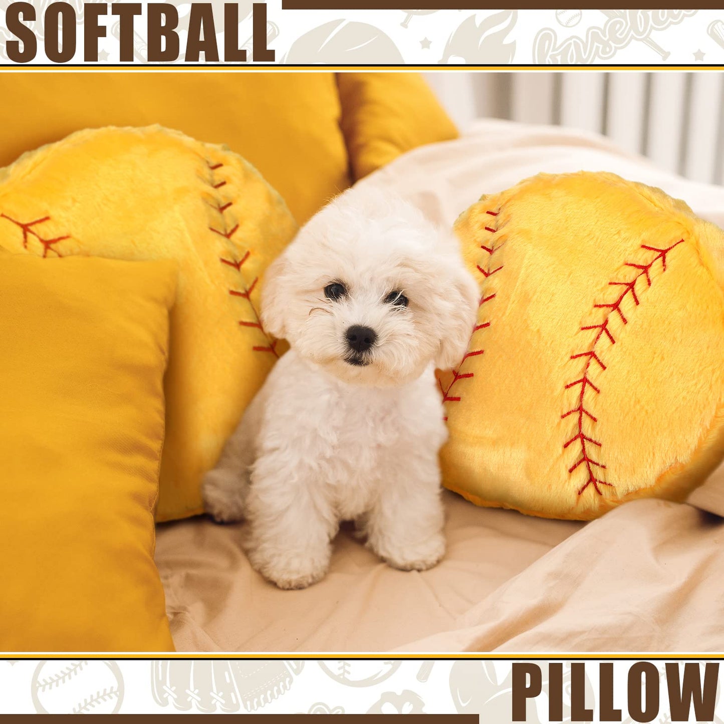 Gerrii 4-Piece Sports Throw Pillows Set – Plush Basketball-Shaped Cushions for Bedroom Decor