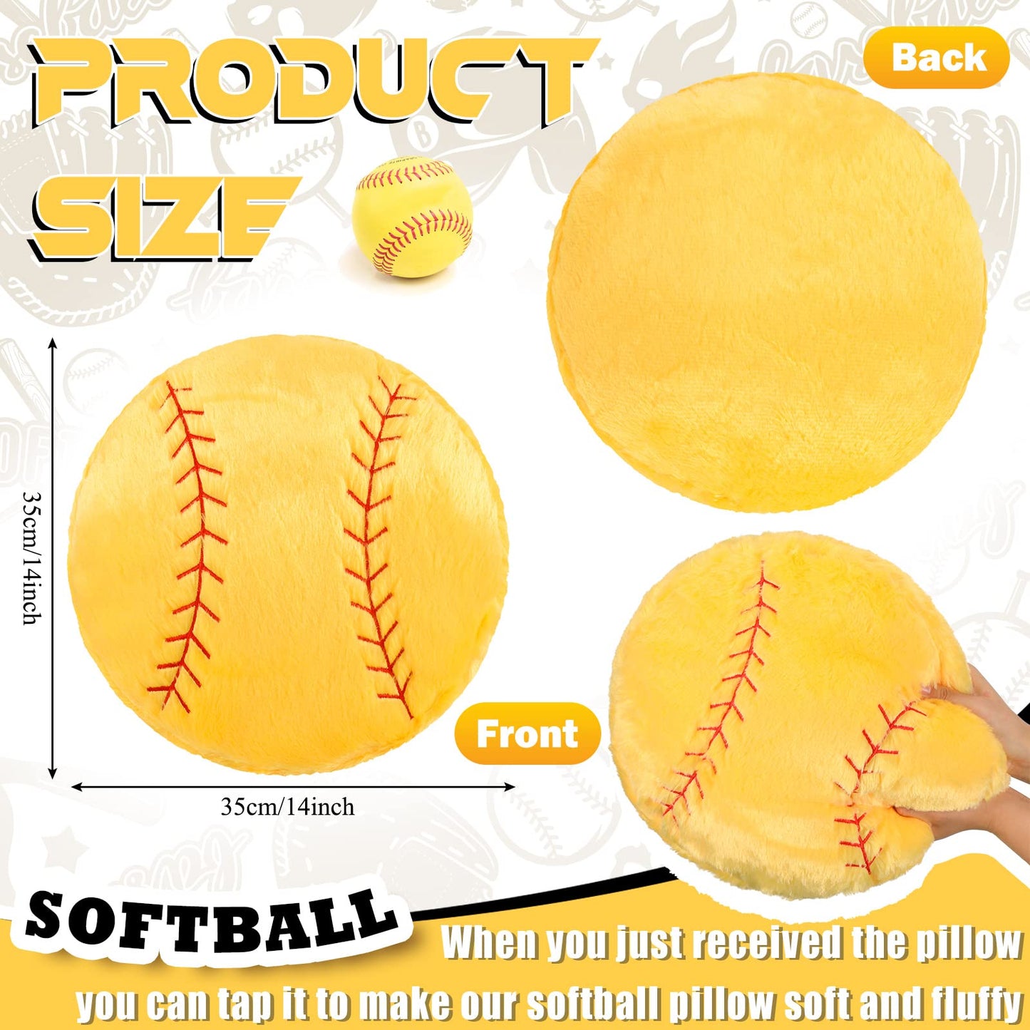 Gerrii 4-Piece Sports Throw Pillows Set – Plush Basketball-Shaped Cushions for Bedroom Decor