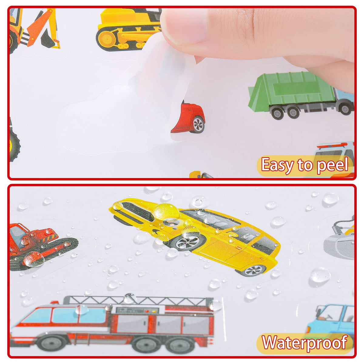 Gersoniel 500 Pcs Truck Stickers for Kids – Construction Vehicle Stickers Pack for Crafts