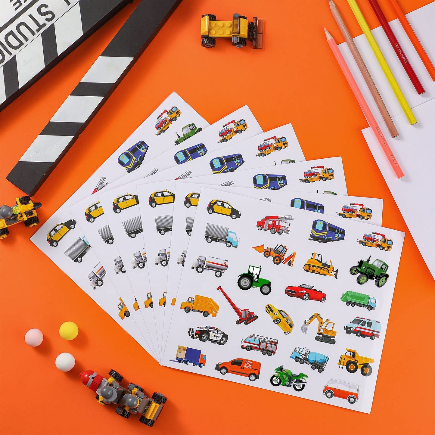 Gersoniel 500 Pcs Truck Stickers for Kids – Construction Vehicle Stickers Pack for Crafts