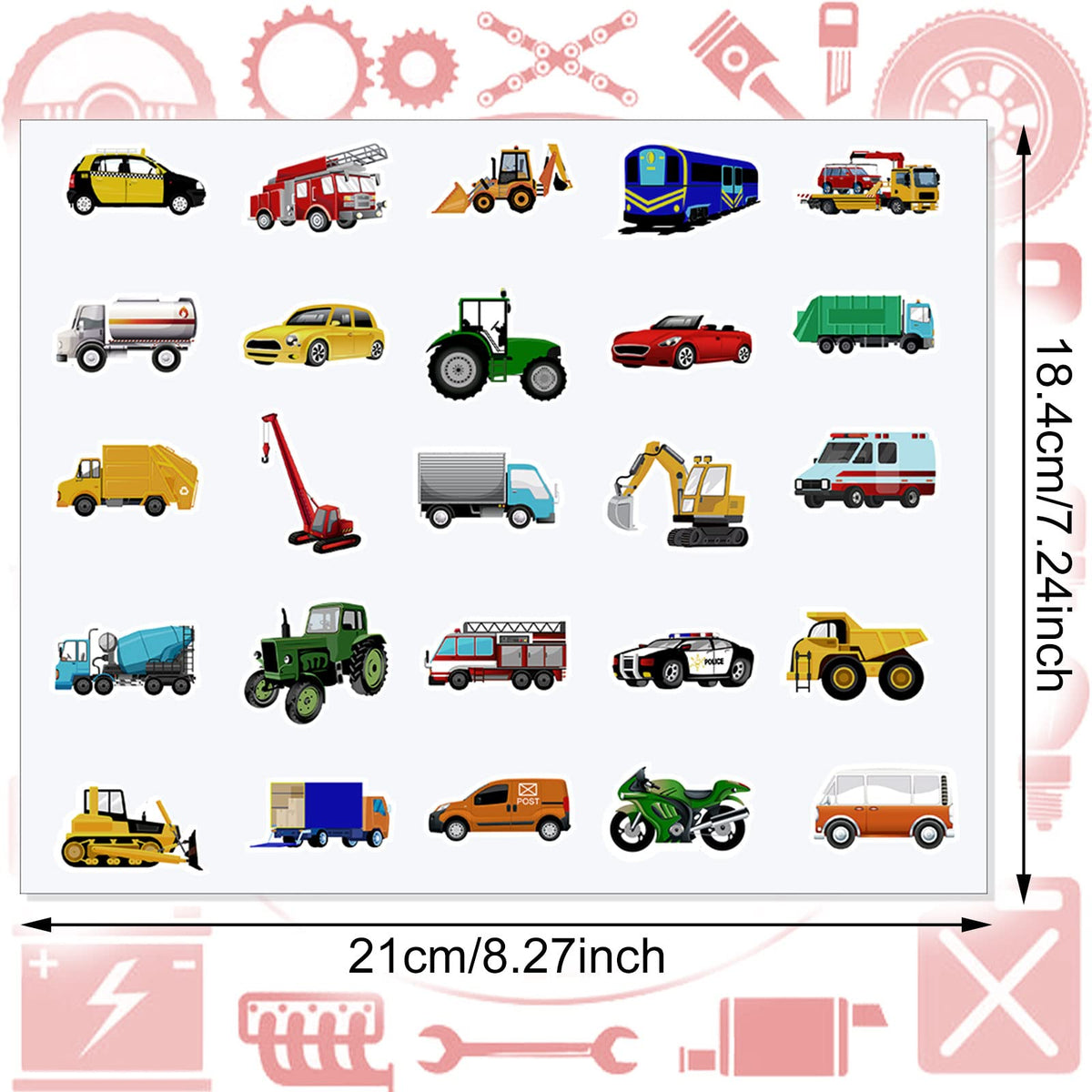 Gersoniel 500 Pcs Truck Stickers for Kids – Construction Vehicle Stickers Pack for Crafts