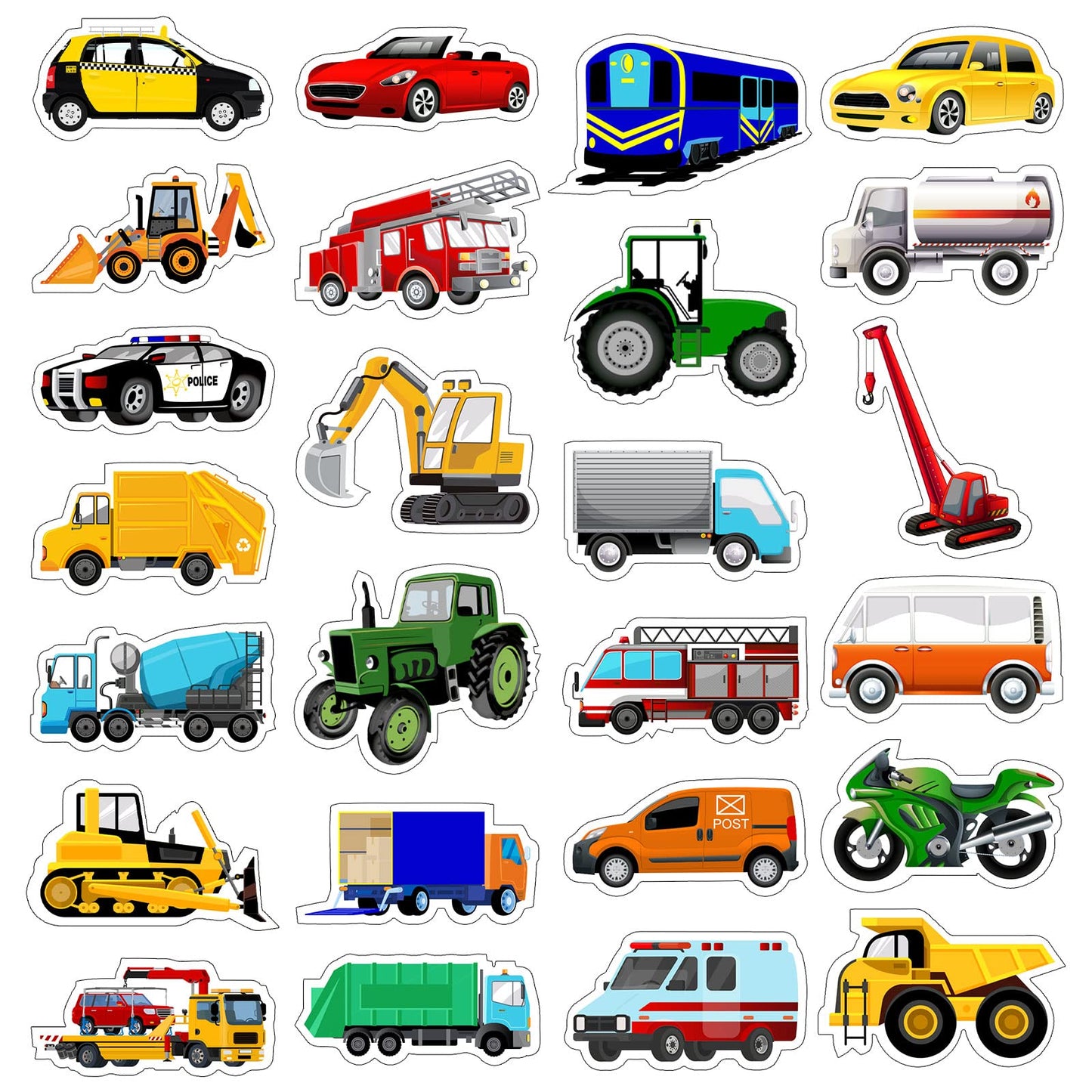 Gersoniel 500 Pcs Truck Stickers for Kids – Construction Vehicle Stickers Pack for Crafts