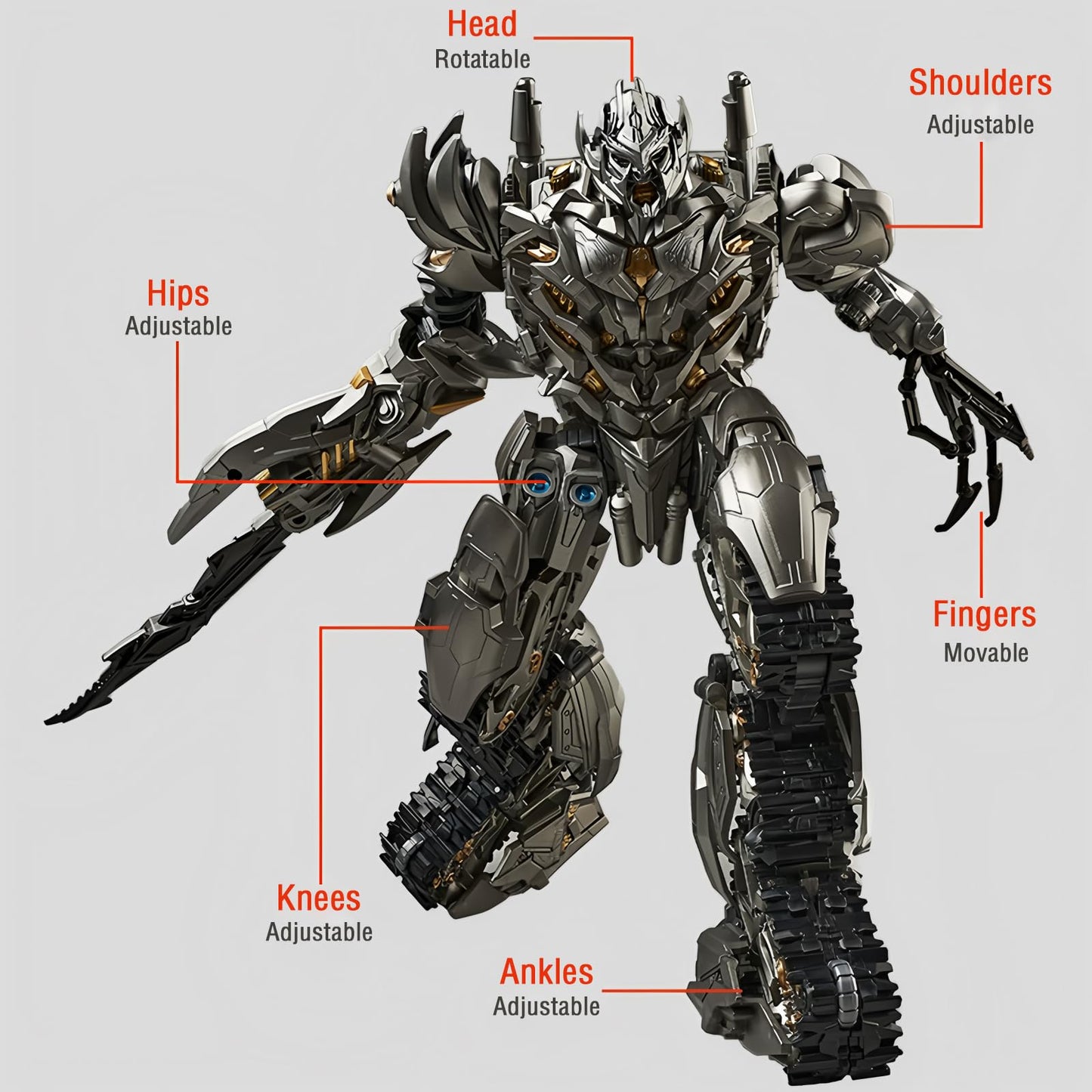 GERYNS Deformation Toy: Oversized 2-in-1 Tank and Robot Figure – 10-inch Tank, 11.8-inch Robot