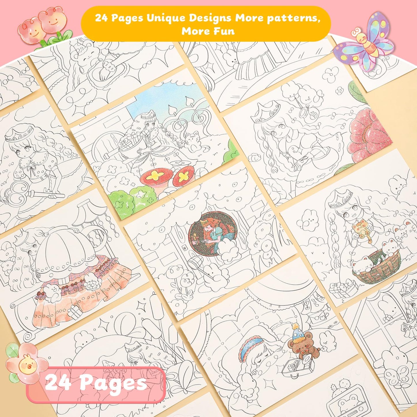 gesboole Paint with Water Coloring Books for Kids – 4-in-1 Mess-Free Princess Edition