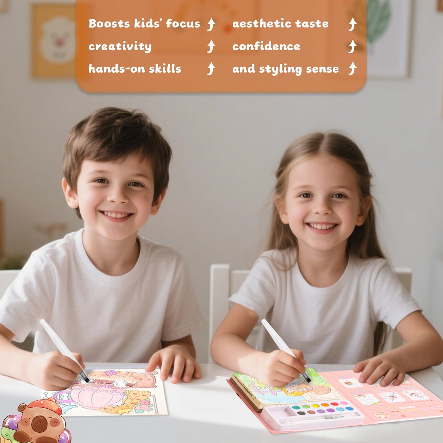 gesboole Paint with Water Coloring Books for Kids – 4-in-1 Mess-Free Princess Edition