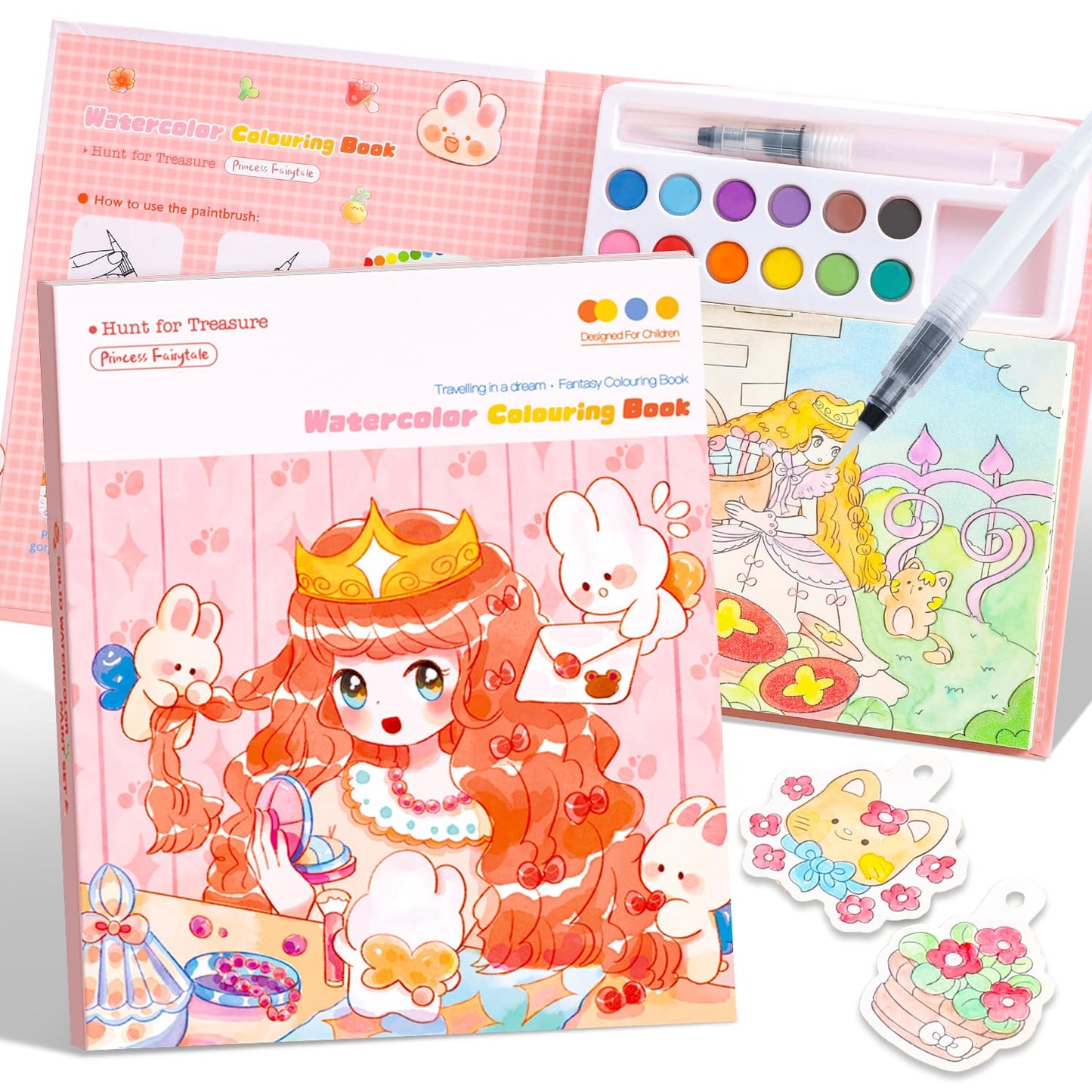 gesboole Paint with Water Coloring Books for Kids – 4-in-1 Mess-Free Princess Edition
