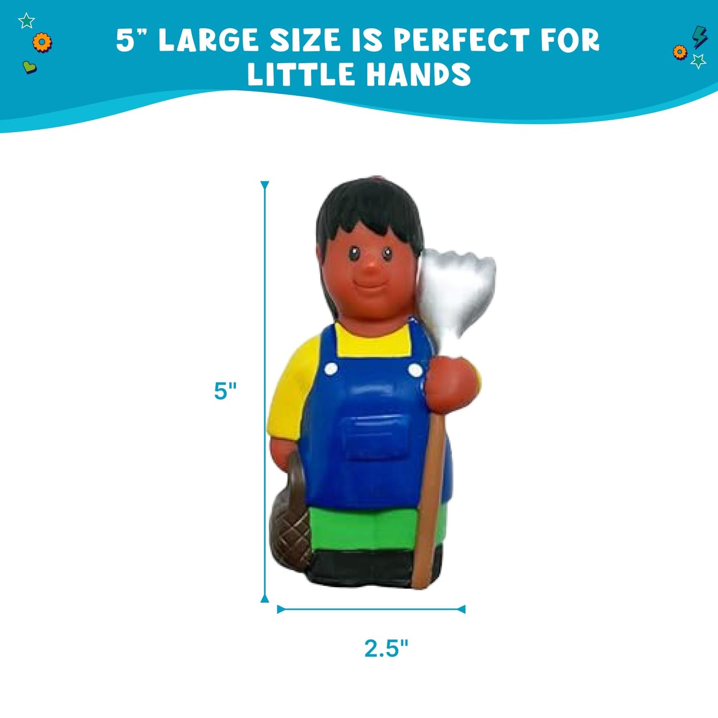Get Ready Kids 620 Multicultural Career Figures – 8 Chunky 5-Inch Community Helpers for Toddlers