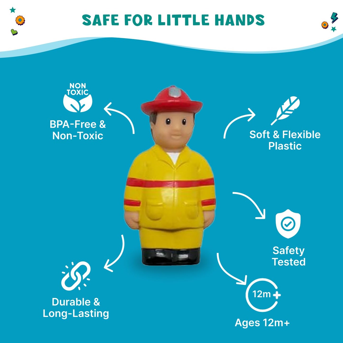 Get Ready Kids 620 Multicultural Career Figures – 8 Chunky 5-Inch Community Helpers for Toddlers