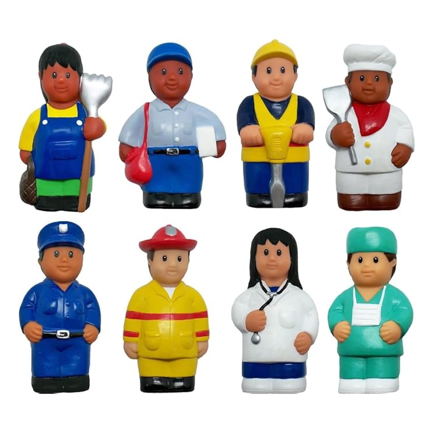Get Ready Kids 620 Multicultural Career Figures – 8 Chunky 5-Inch Community Helpers for Toddlers
