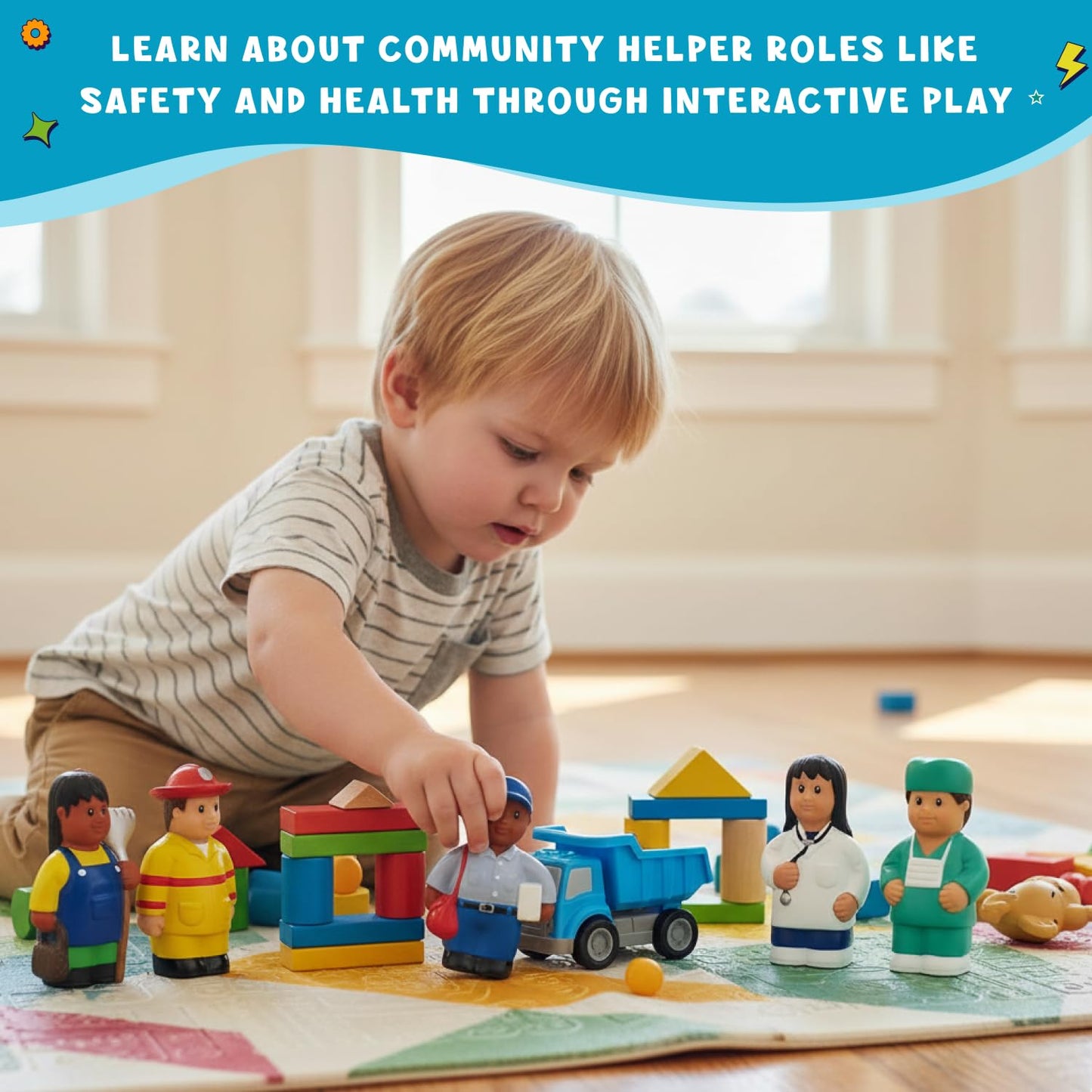 Get Ready Kids 620 Multicultural Career Figures – 8 Chunky 5-Inch Community Helpers for Toddlers