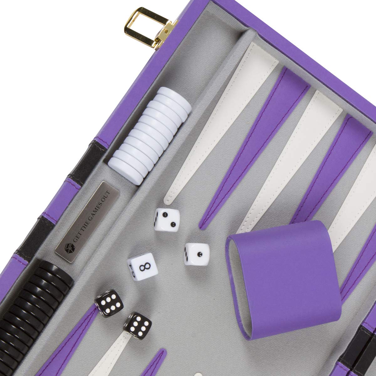 Get The Games Out Backgammon Set – Large Purple Case with Strategy Guide