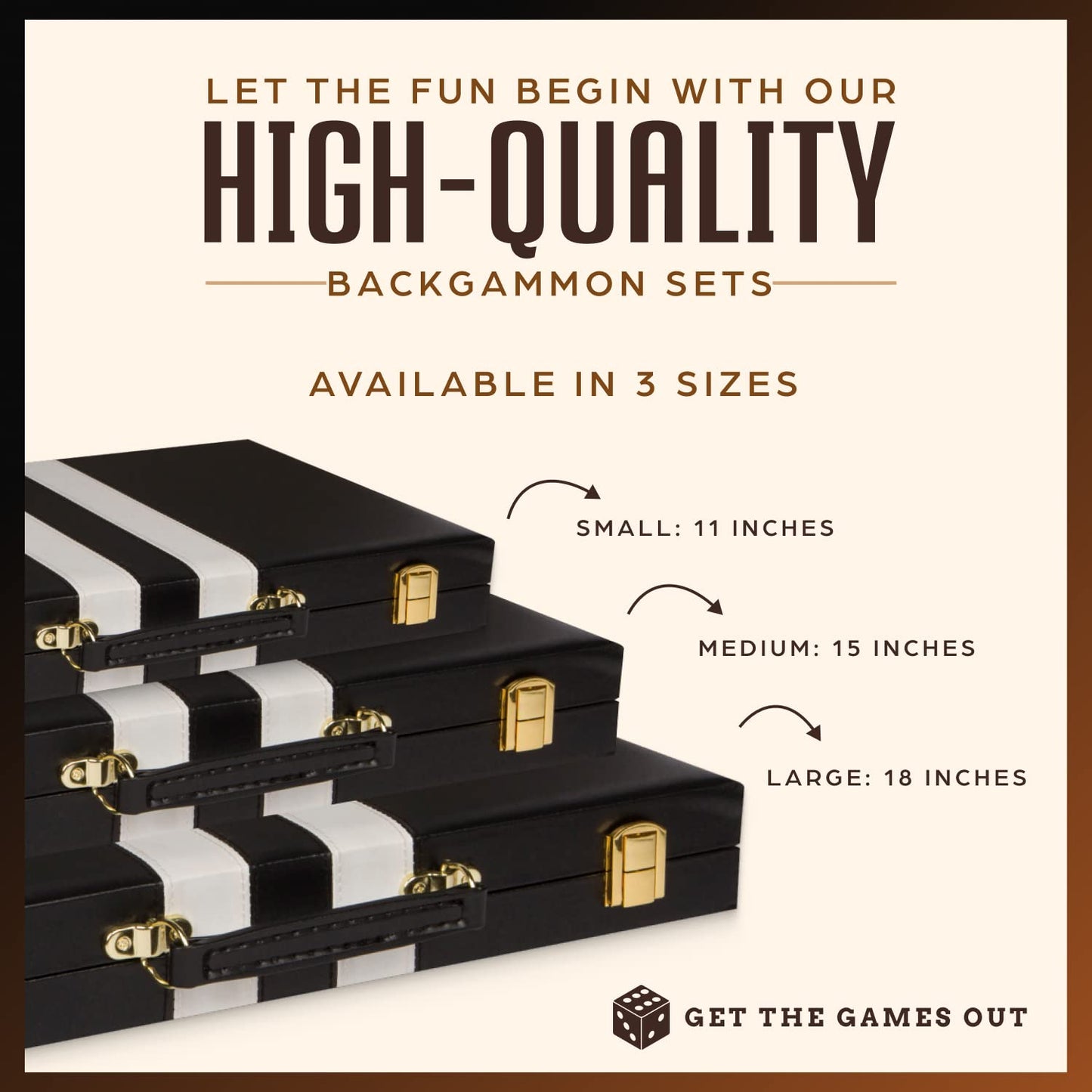 Get The Games Out Backgammon Set — Compact Black Travel Case + Strategy Guide
