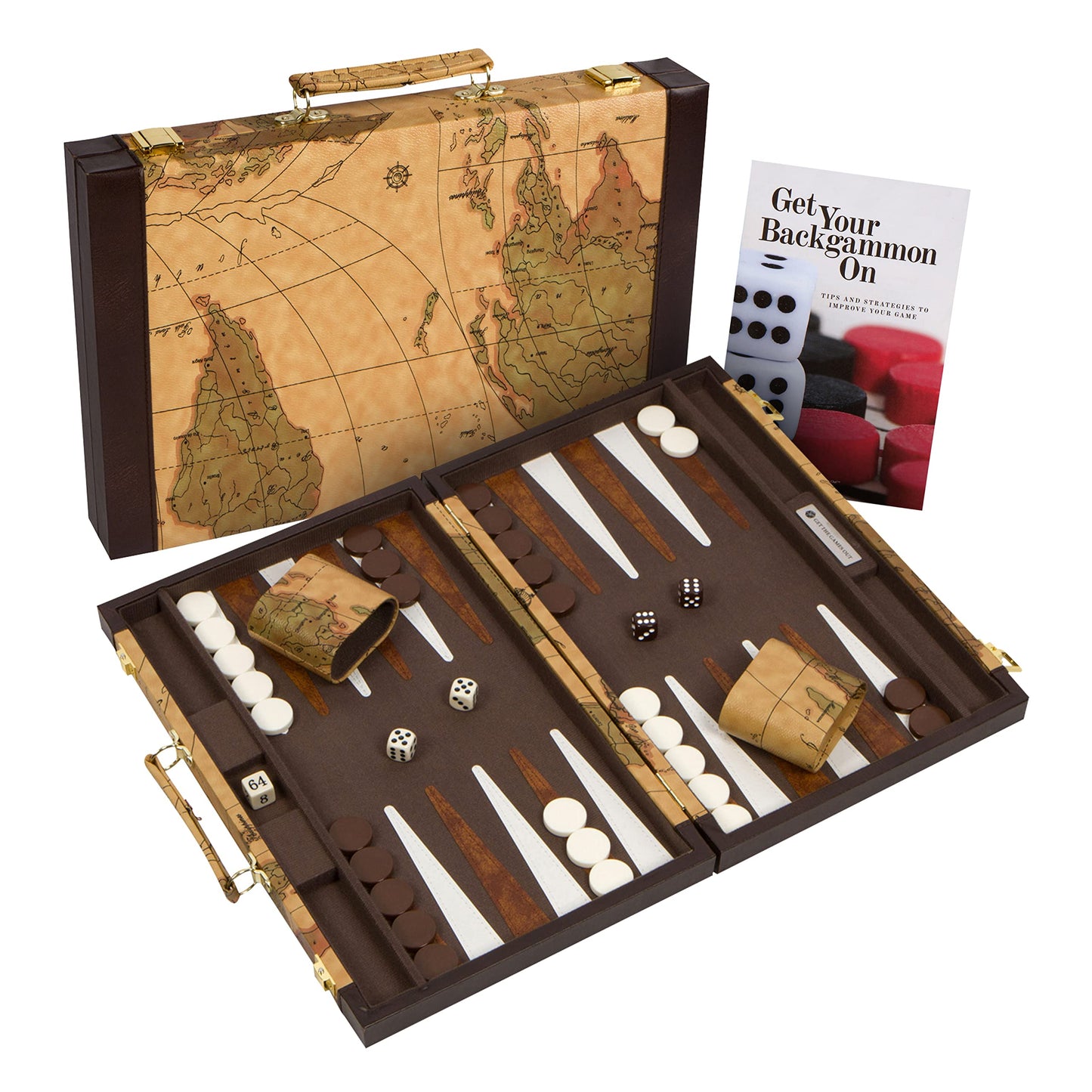 Get The Games Out Backgammon Set - Travel Case with Strategy Guide (Small, Medium, Large)