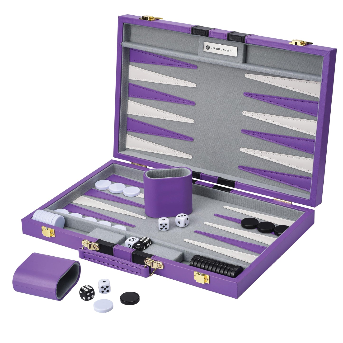 Get The Games Out Backgammon Set – Large Purple Case with Strategy Guide
