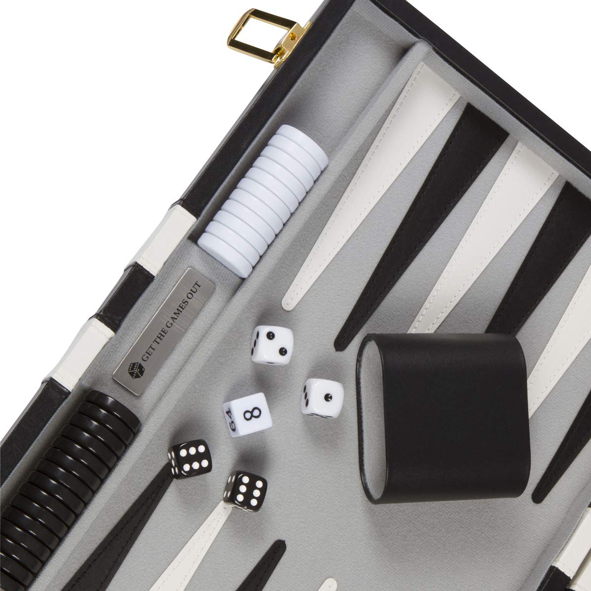 Get The Games Out Backgammon Set – 2 Players, Medium (Black) with Strategy Guide