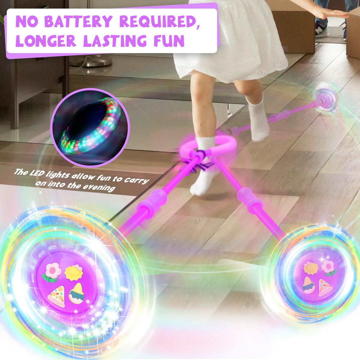 Getatoy Ankle Skip Ball for Kids – LED Induction, Battery-Free Outdoor Toy (Ages 4–12)