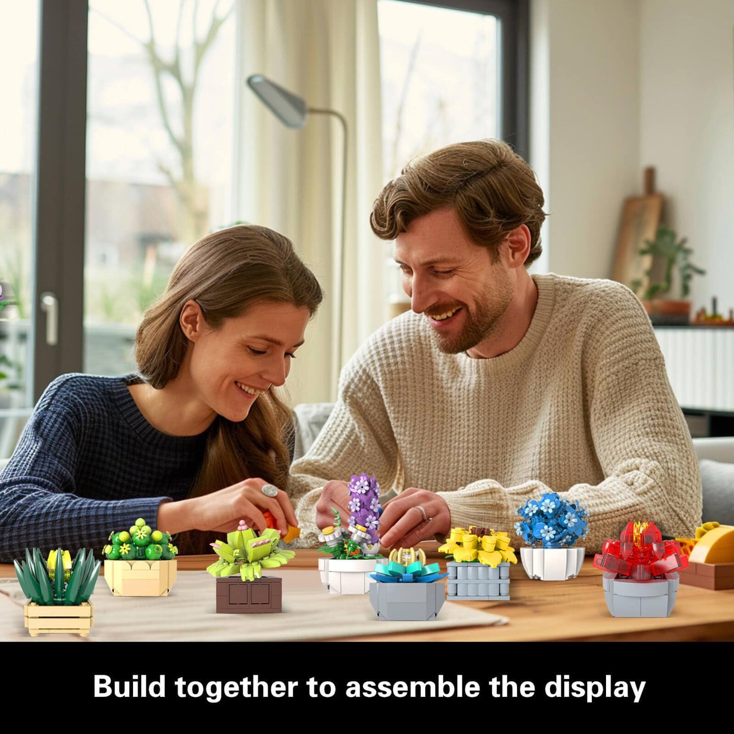 GEVINST 12-Piece Succulents Building Set for Home Decor & Gift Ideas
