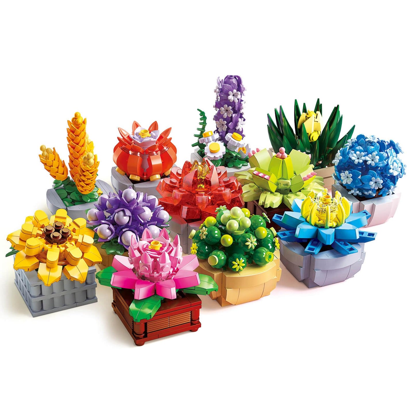 GEVINST 12-Piece Succulents Building Set for Home Decor & Gift Ideas