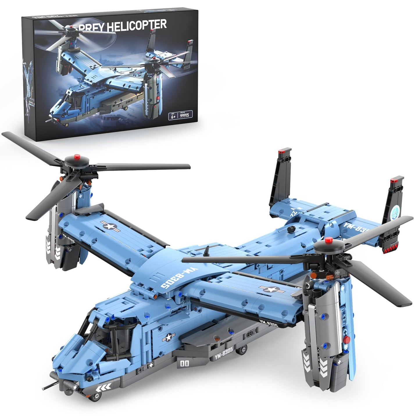 GEVINST V-22 Osprey Military Helicopter Building Set - 1486 Pieces
