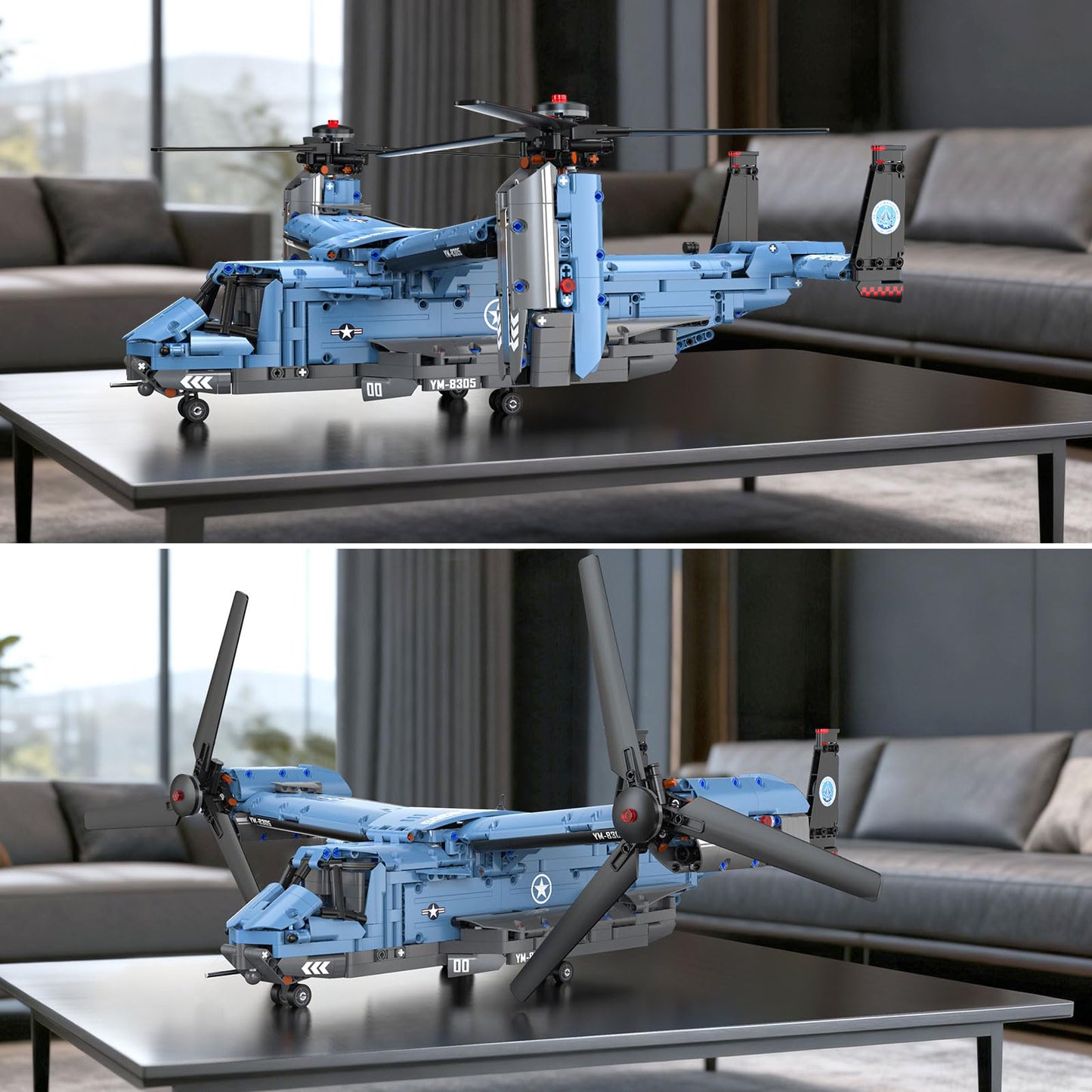 GEVINST V-22 Osprey Military Helicopter Building Set - 1486 Pieces