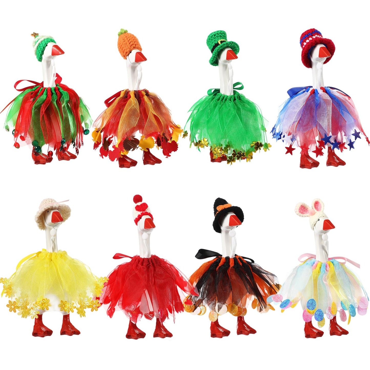 Geyoga 8-Set Mini Holiday Goose Outfits for 7-Inch Desk Goose