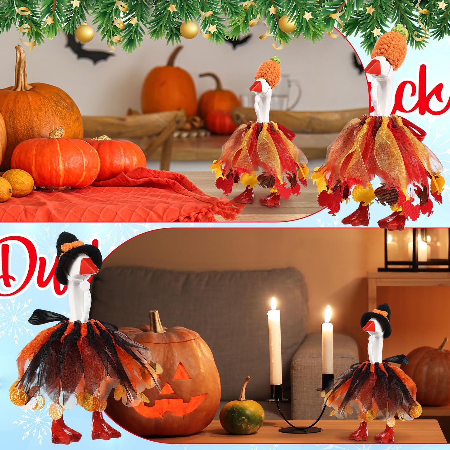 Geyoga 8-Set Mini Holiday Goose Outfits for 7-Inch Desk Goose