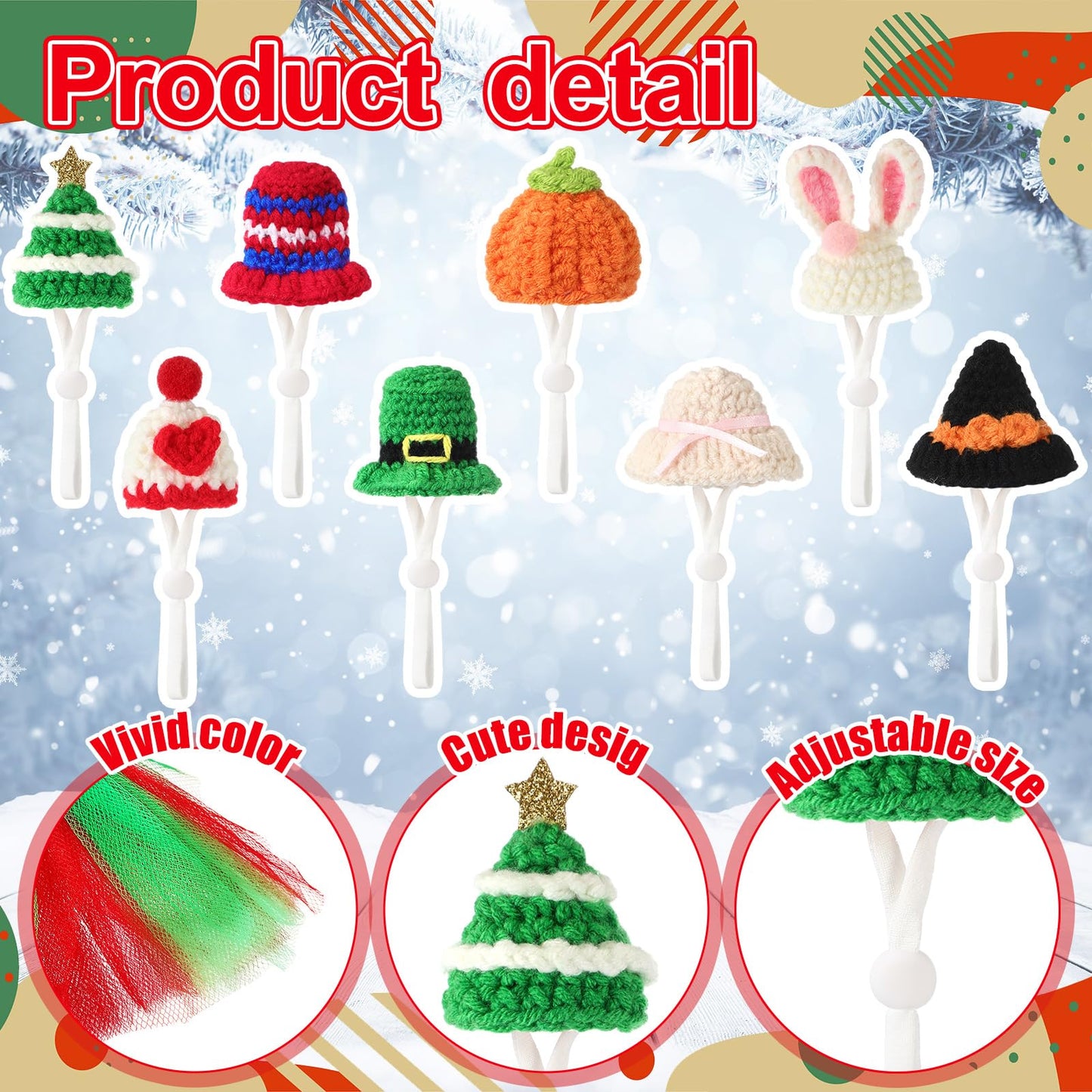 Geyoga 8‑Piece Mini Goose Outfit Set for 7-Inch Desk Figures | Holiday Hats & Tutus