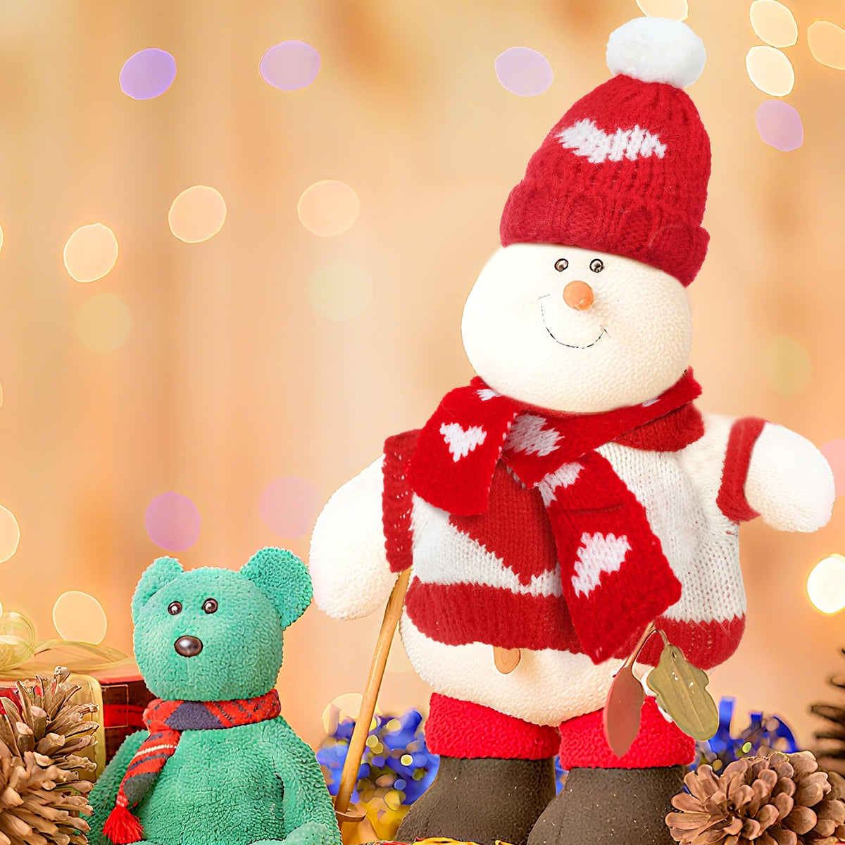 Geyoga 12-Piece Valentines Day Doll Clothes Set — Knit Hats, Scarves & Sweaters for Plush Toys