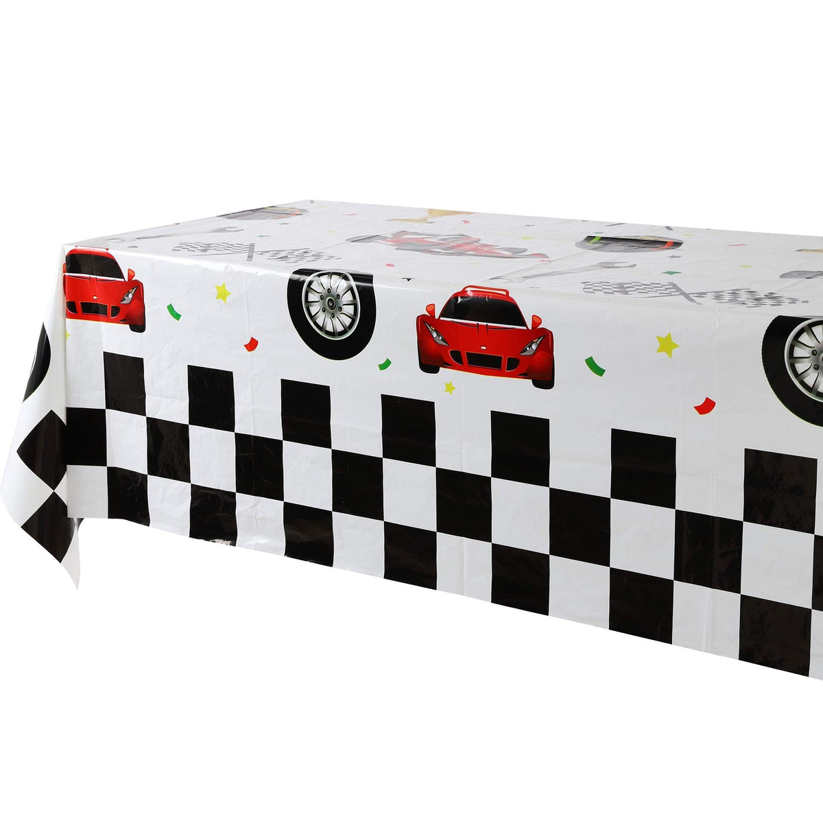 GGDE Racing Car Theme Table Cover – 51x86.6 in, Disposable & Waterproof Party Supplies