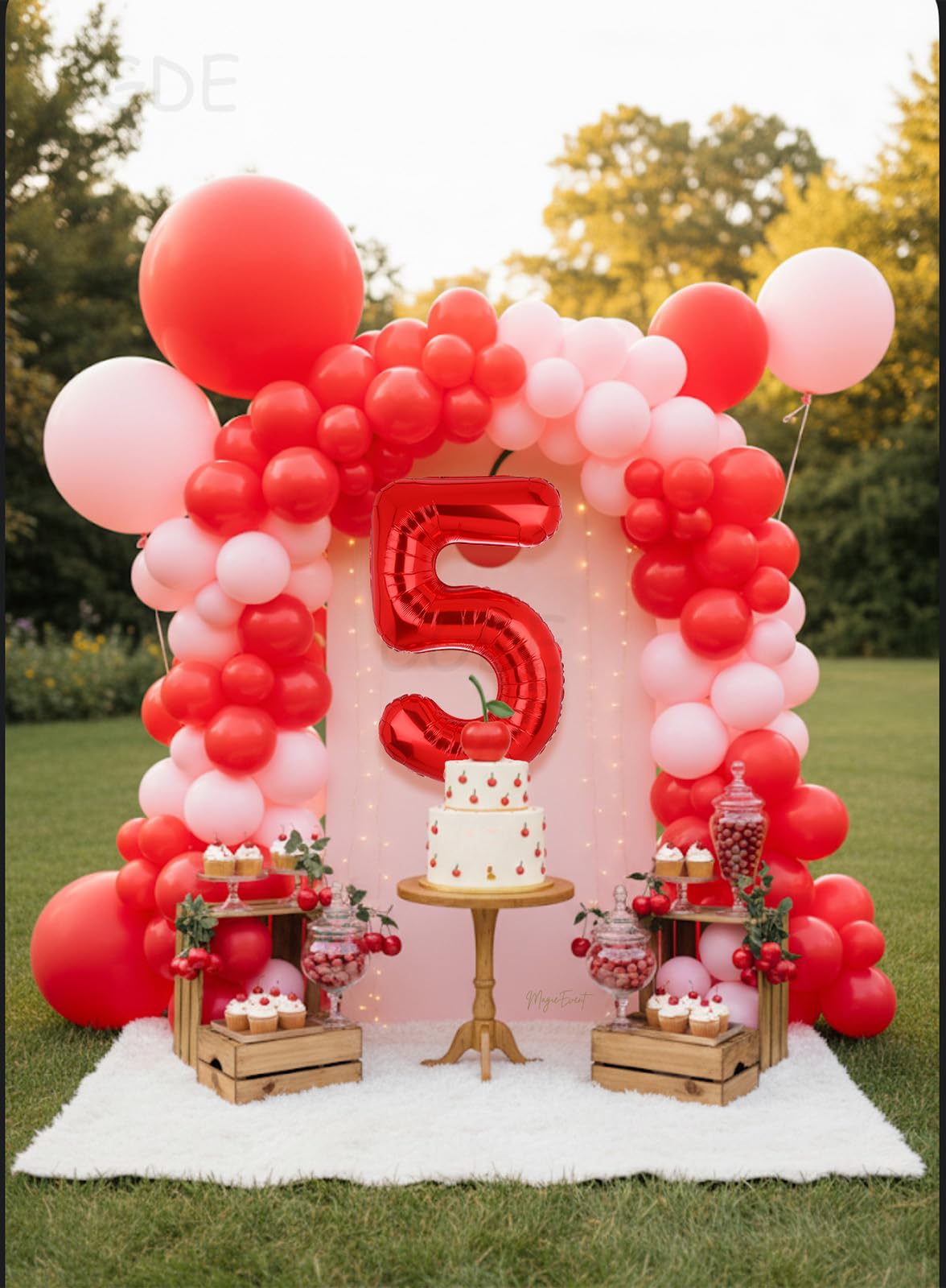 GGDE 40-Inch Red Number 5 Mylar Balloon – Birthday Party Decor