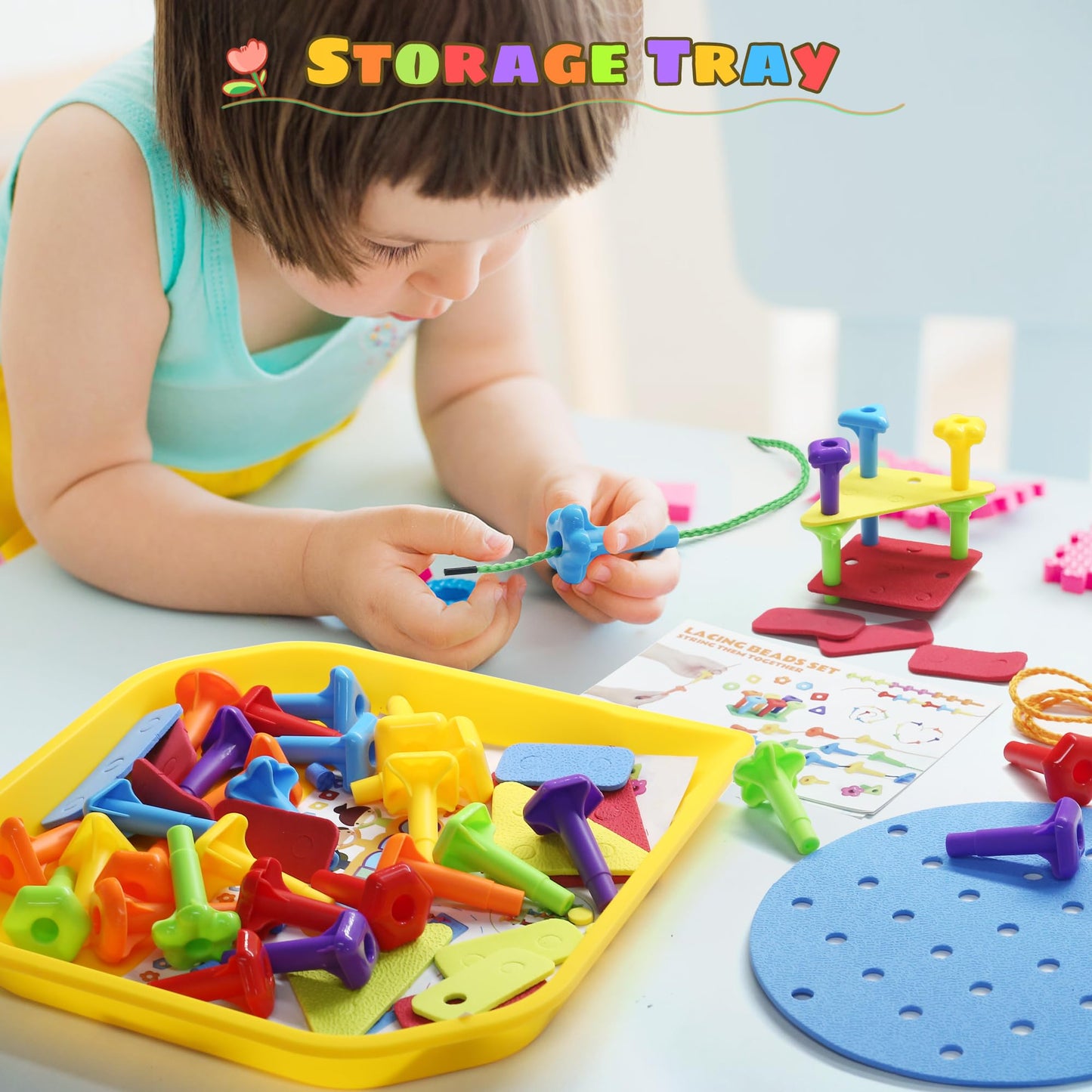 Ggiibro Peg Board Toy Set 101Pcs – STEM Building & Montessori Sensory Toys for Kids 3-6