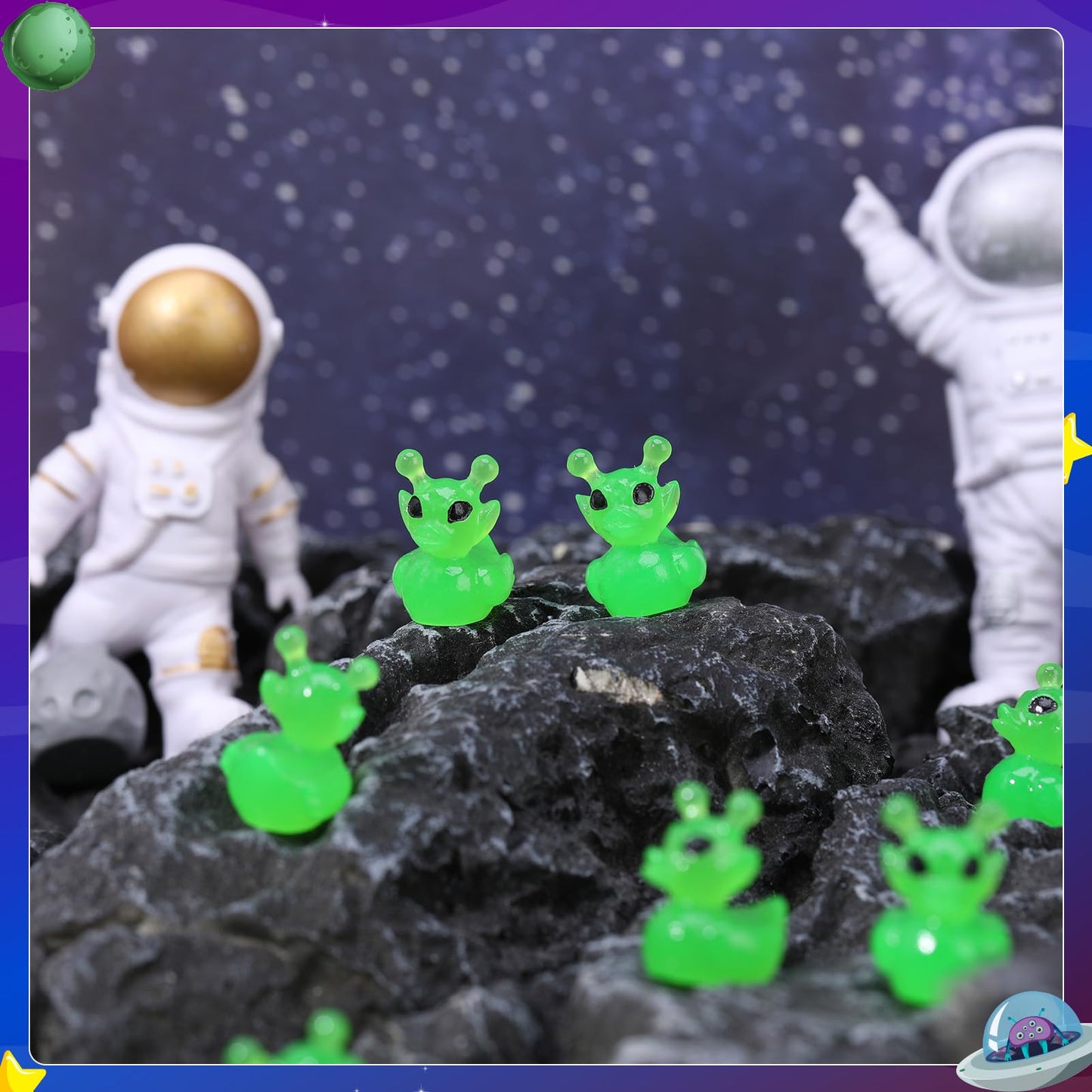 GGSTDDUP 50 Pcs Alien Ducks Toy Figures — Luminous Mini Resin Ducks for Party Favors