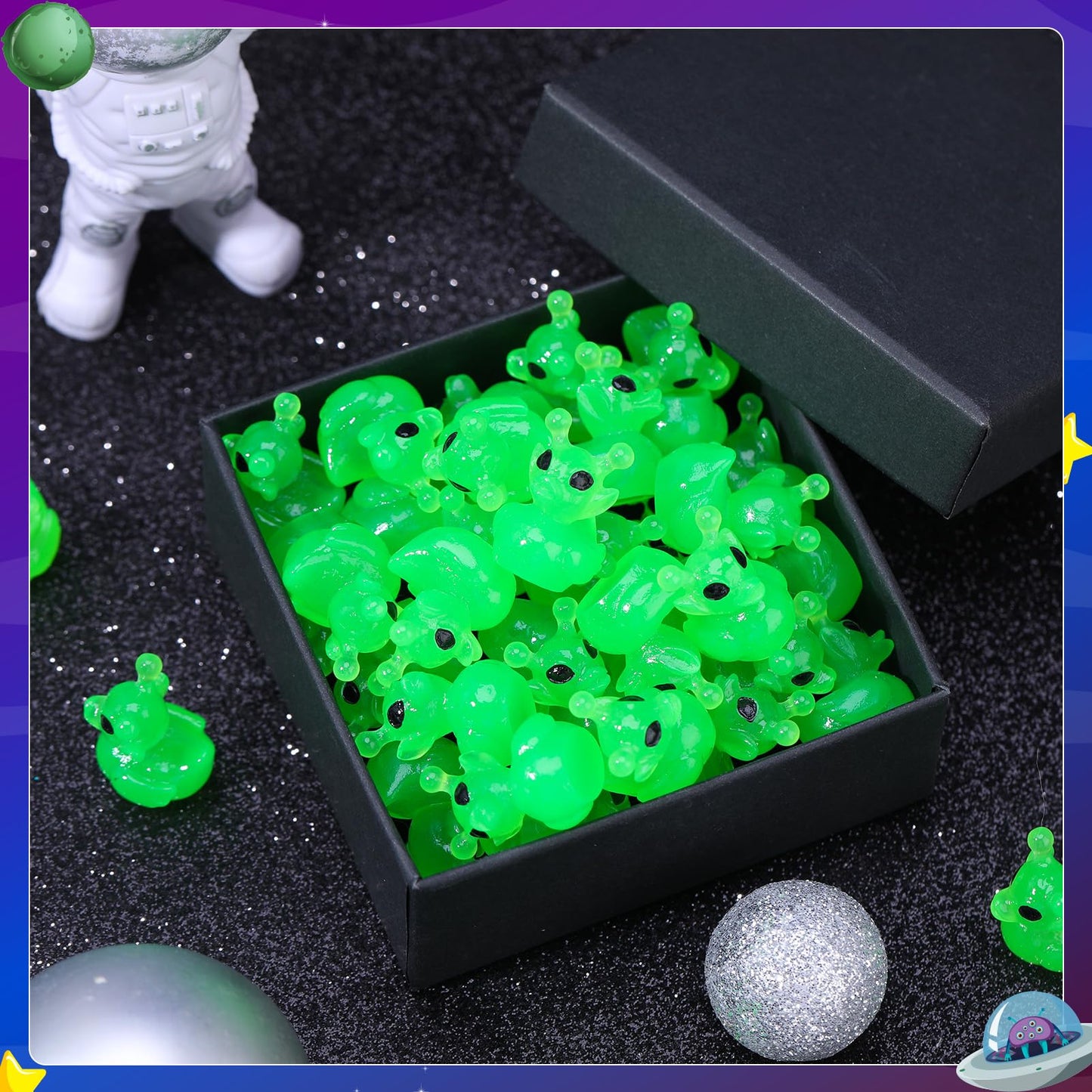 GGSTDDUP 50 Pcs Alien Ducks Toy Figures — Luminous Mini Resin Ducks for Party Favors