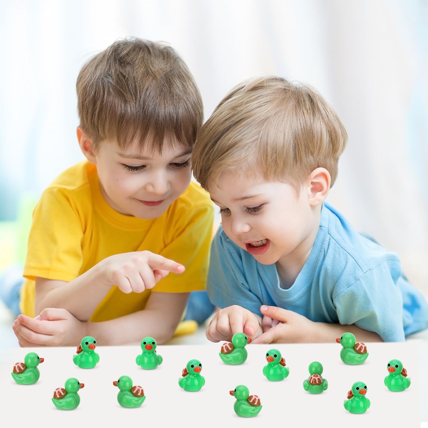 GGSTDDUP 50 Pcs Turtle Ducks Toy Figures - Mini Resin Ducks for Party Favors