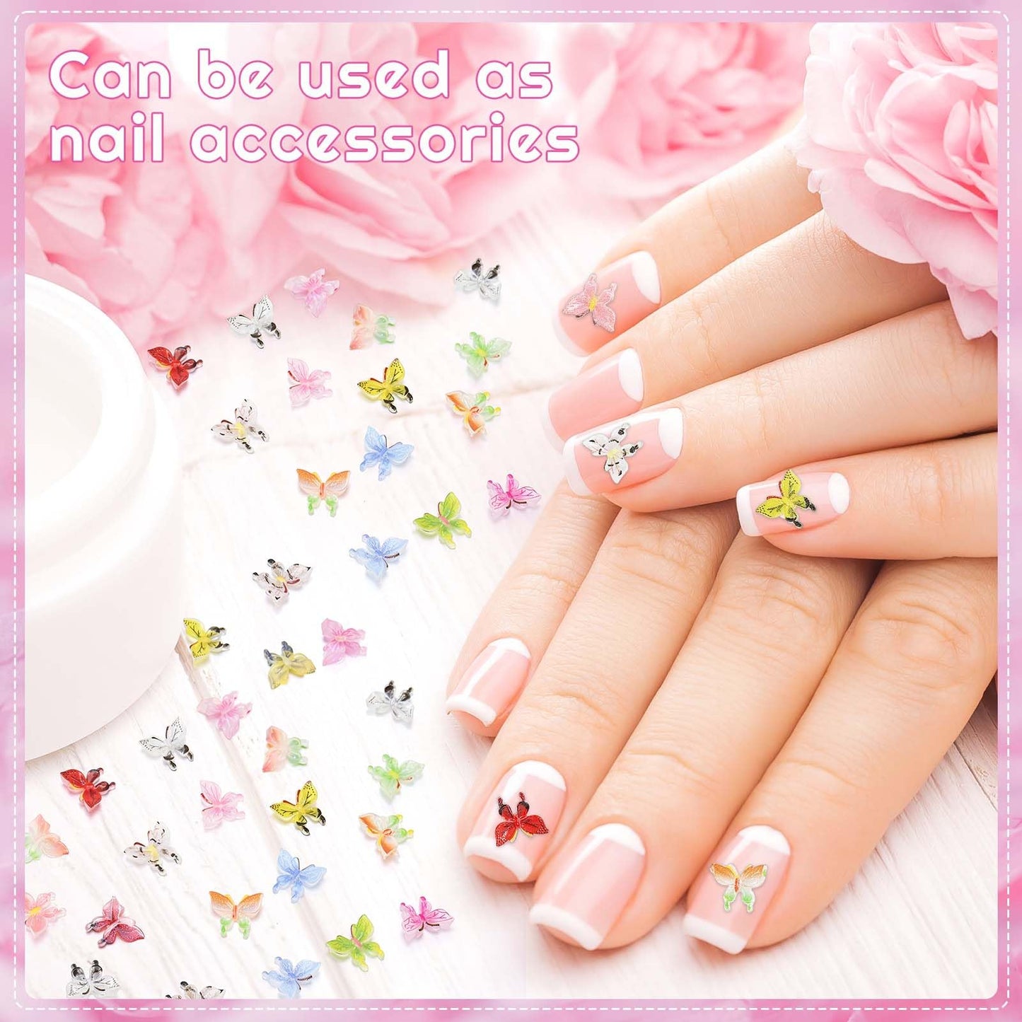 GGSTDDUP 200 Pcs Mini Resin Butterflies for DIY Decor & Crafts