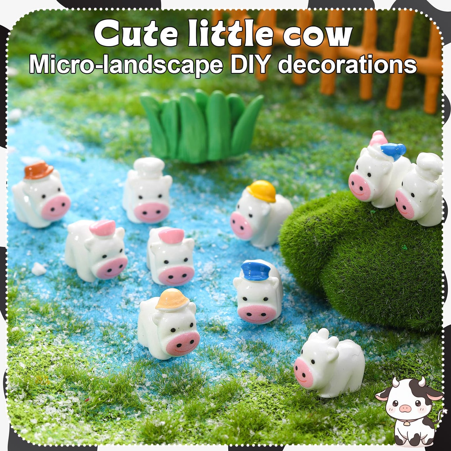 GGSTDDUP 54 Pcs Mini Cow Figurines – 9 Career-Themed Resin Cows for Decor, Crafts & Gifts
