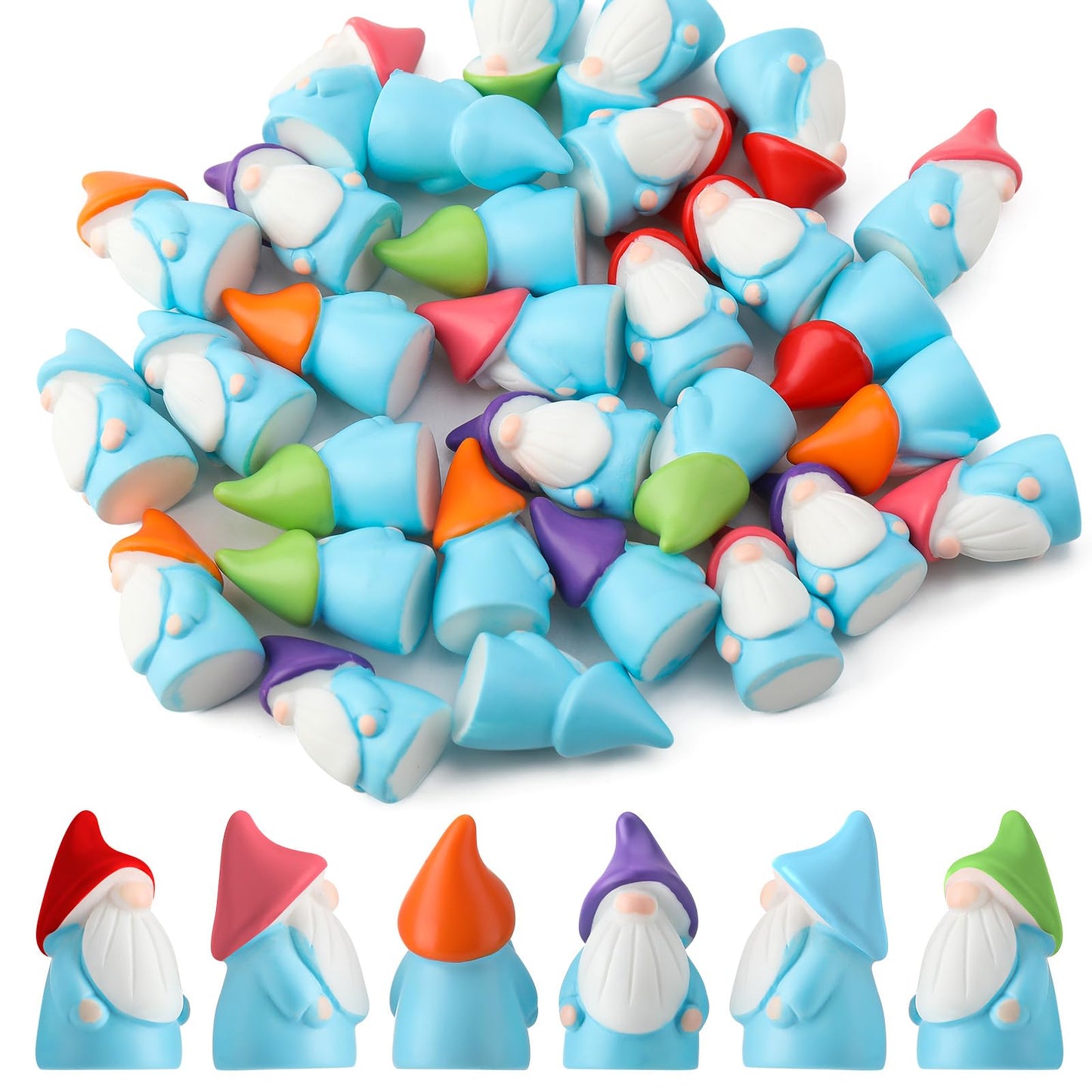 GGSTDDUP 30Pcs Mini Gnomes Ornaments – Cute Resin Garden Dwarf Statues for Outdoor Decor