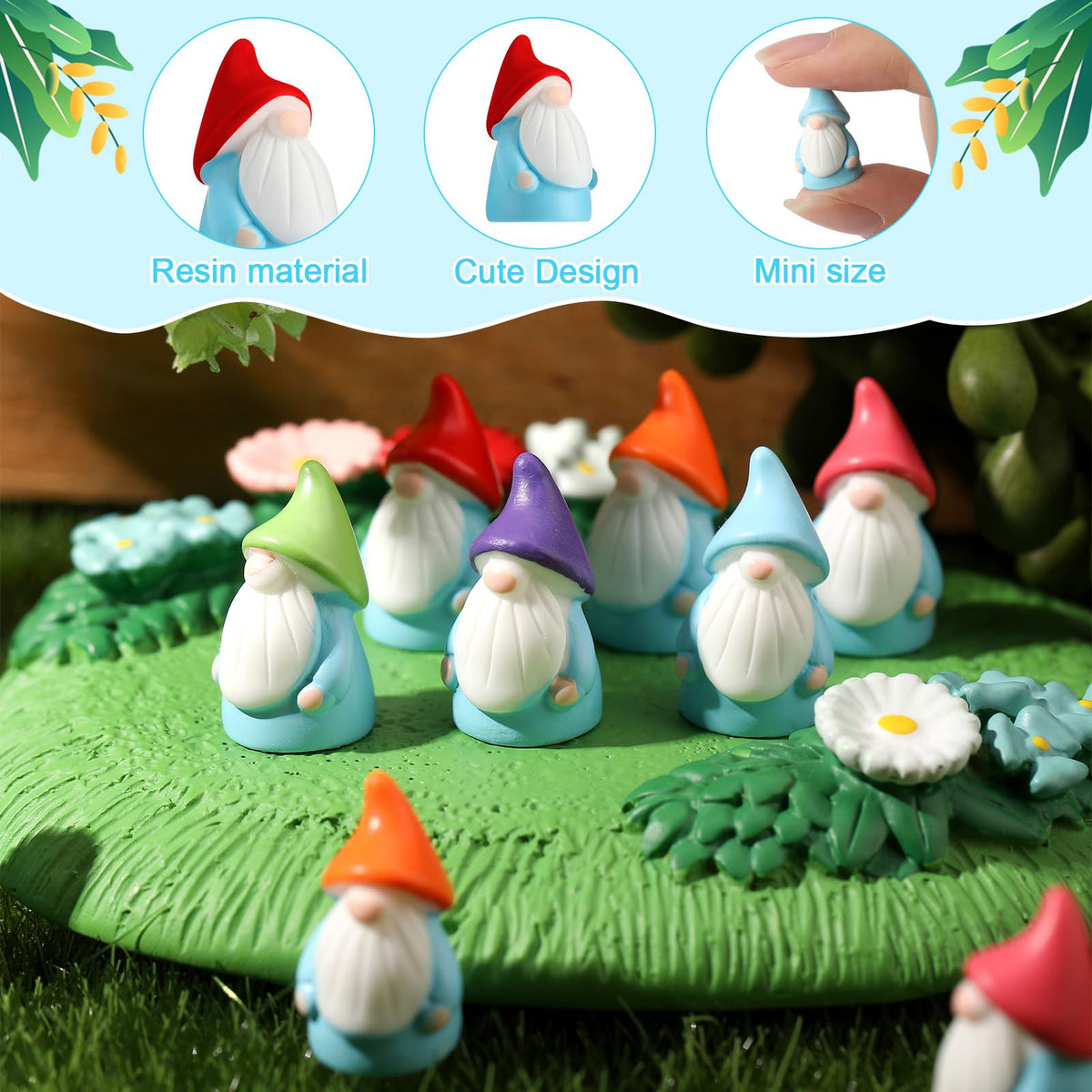 GGSTDDUP 30Pcs Mini Gnomes Ornaments – Cute Resin Garden Dwarf Statues for Outdoor Decor