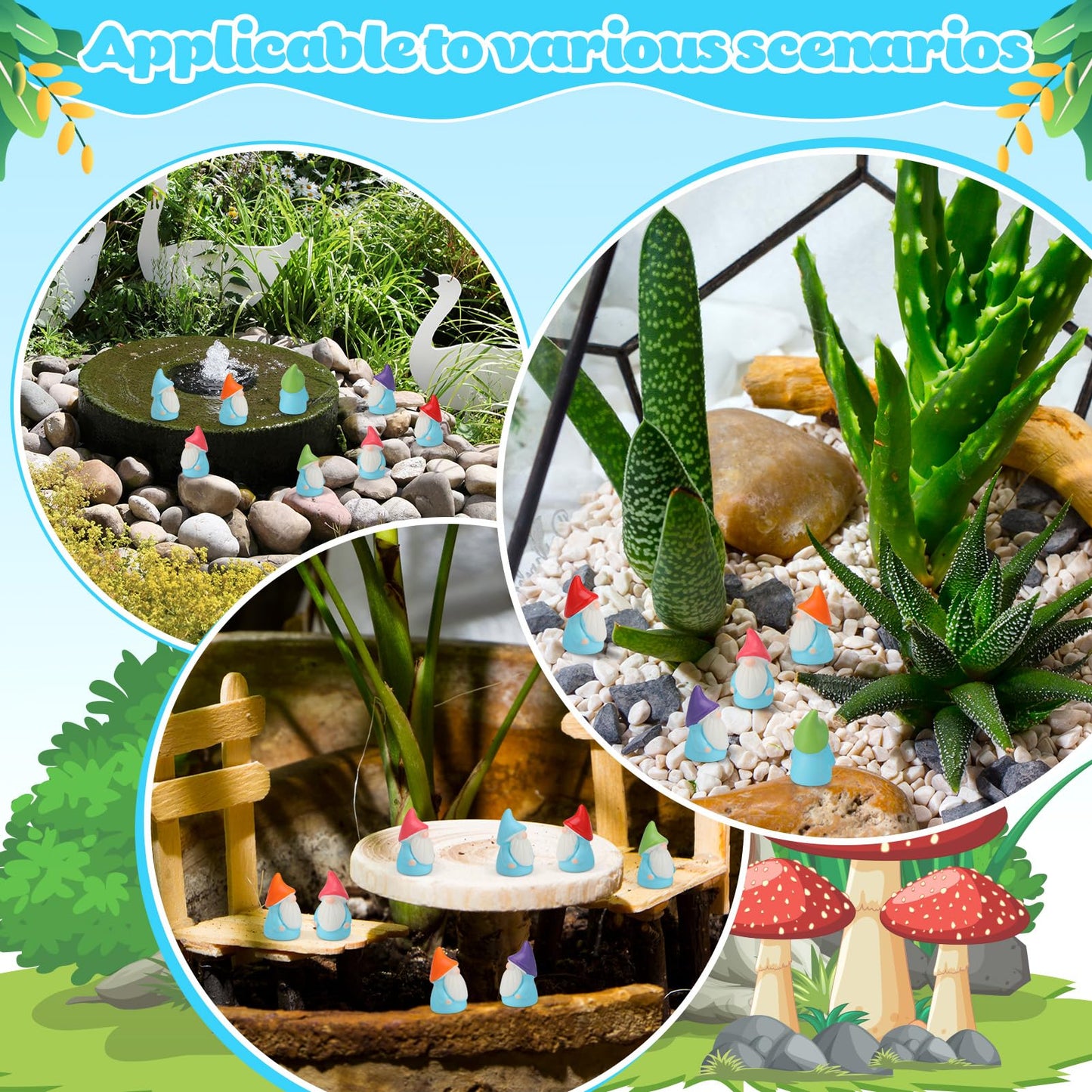 GGSTDDUP 30Pcs Mini Gnomes Ornaments – Cute Resin Garden Dwarf Statues for Outdoor Decor
