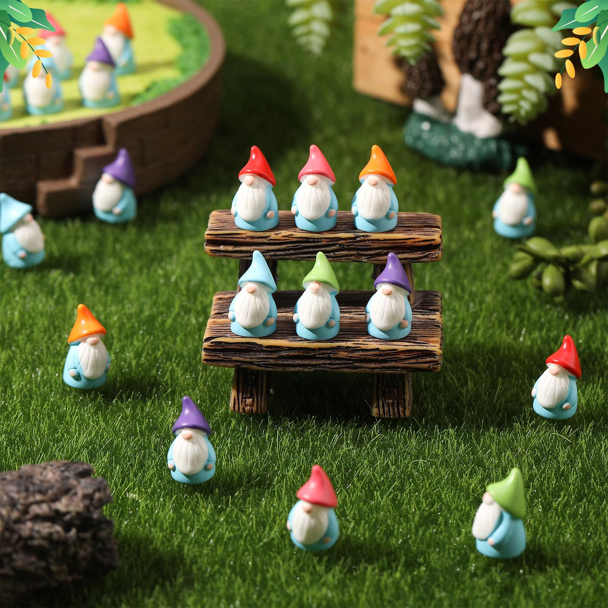 GGSTDDUP 30Pcs Mini Gnomes Ornaments – Cute Resin Garden Dwarf Statues for Outdoor Decor
