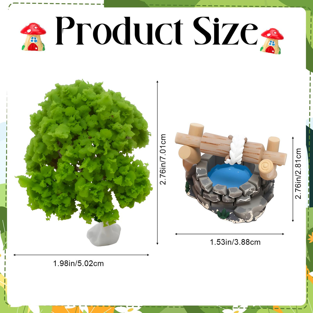 GGSTDDUP 45-Piece Fairy Garden Kit: Houses, Trees & Animals