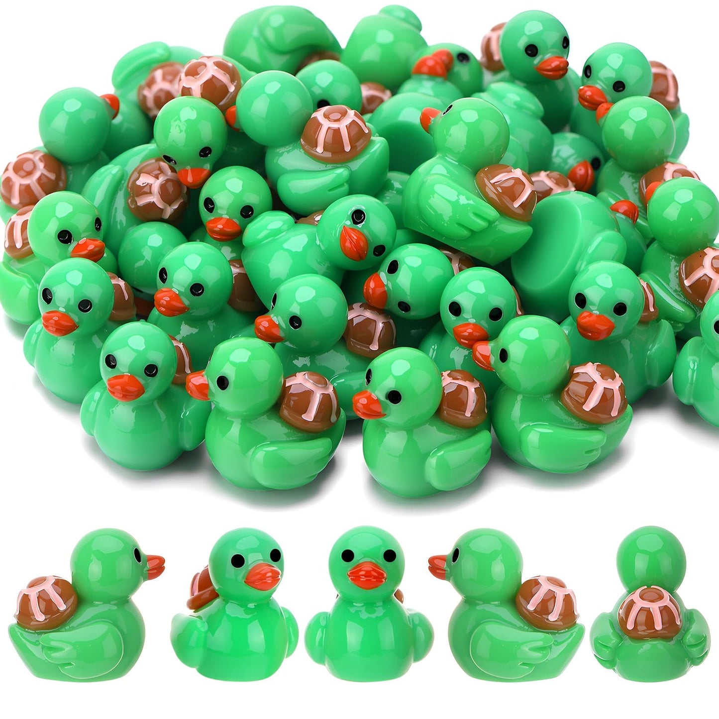 GGSTDDUP 50 Pcs Turtle Ducks Toy Figures - Mini Resin Ducks for Party Favors
