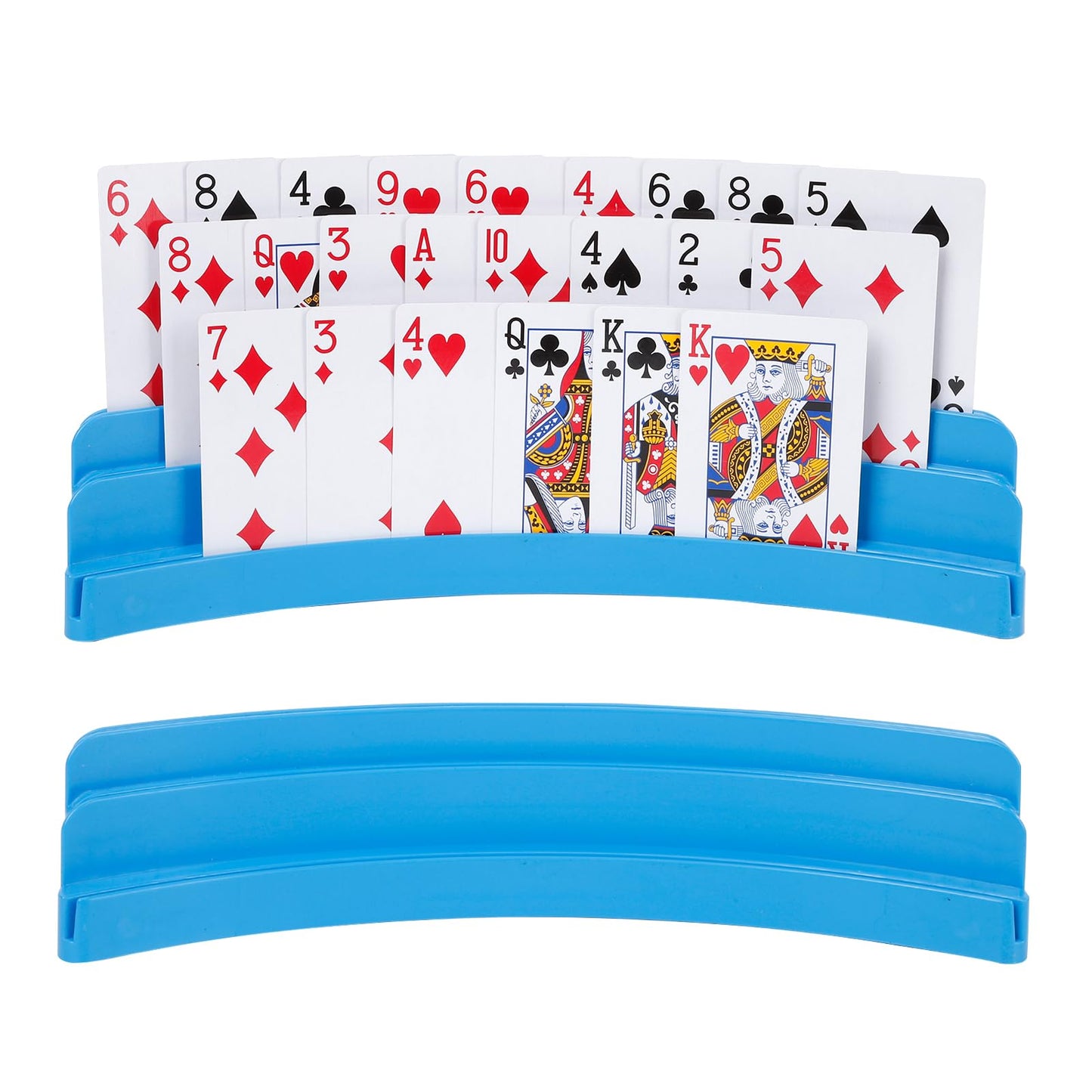 GHERPTE 2-Pack Three-Layer Design Playing Card Holders | Hands-Free Card Holders for Kids, Adults & Game Nights