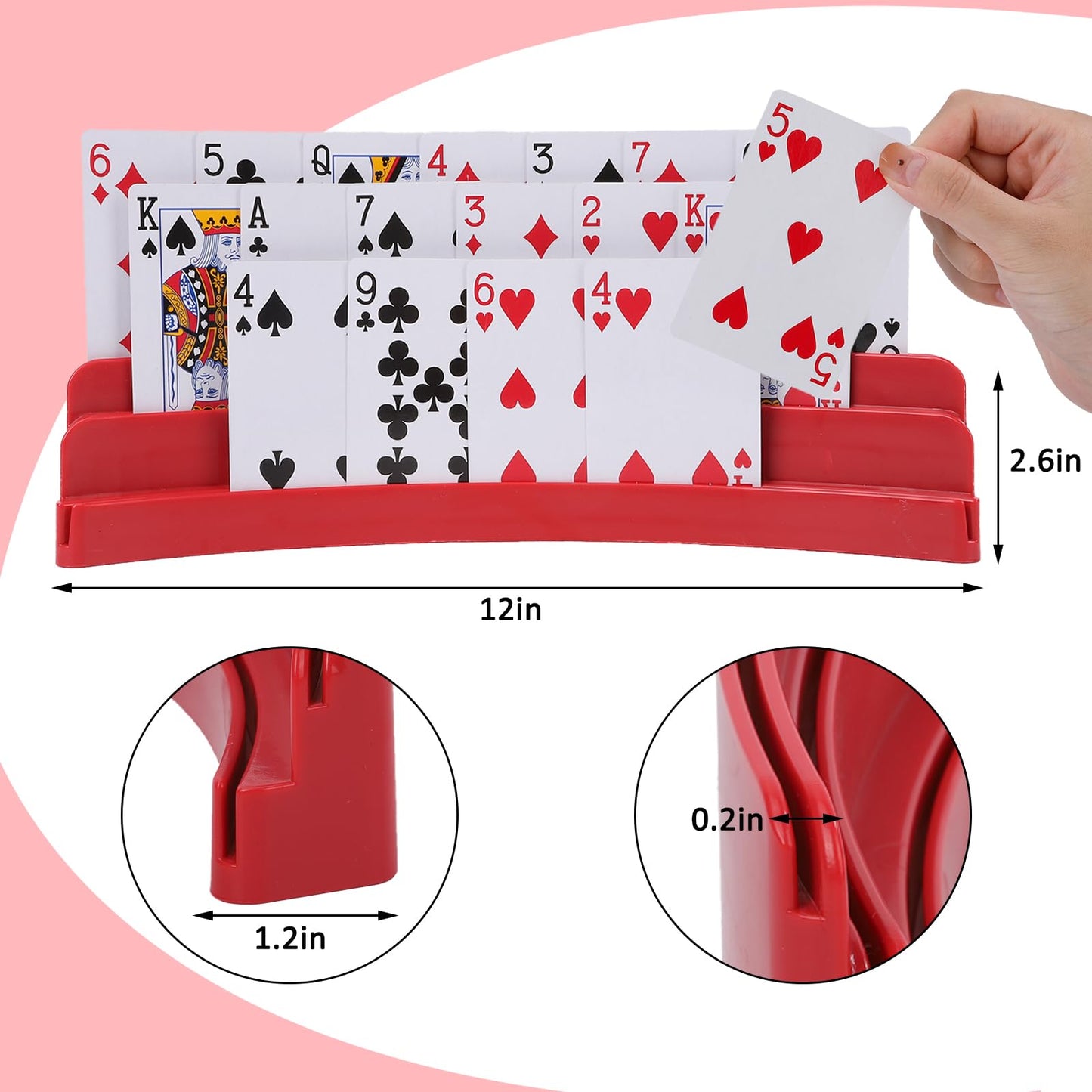 GHERPTE 2 Pack Three-Layer Design Playing Card Holders – Hands-Free Card Holders for Family Game Nights