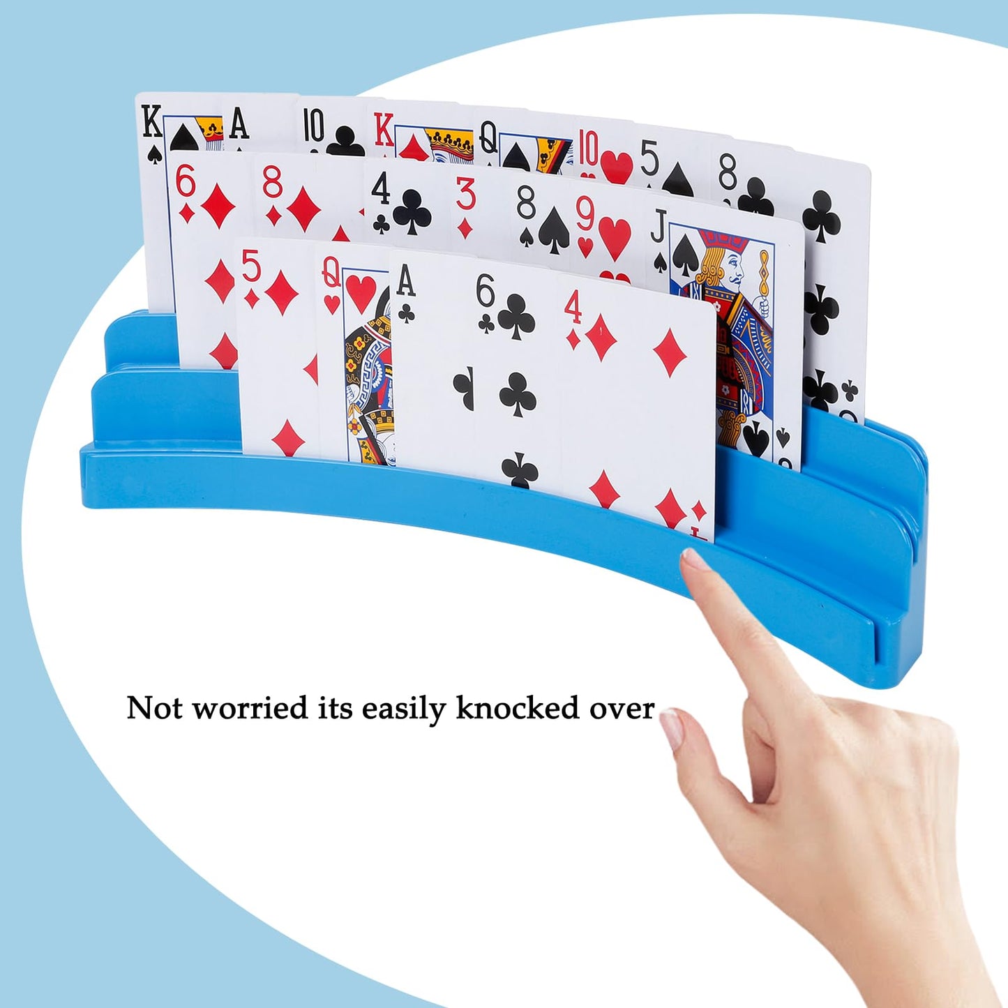 GHERPTE 2-Pack Three-Layer Design Playing Card Holders | Hands-Free Card Holders for Kids, Adults & Game Nights